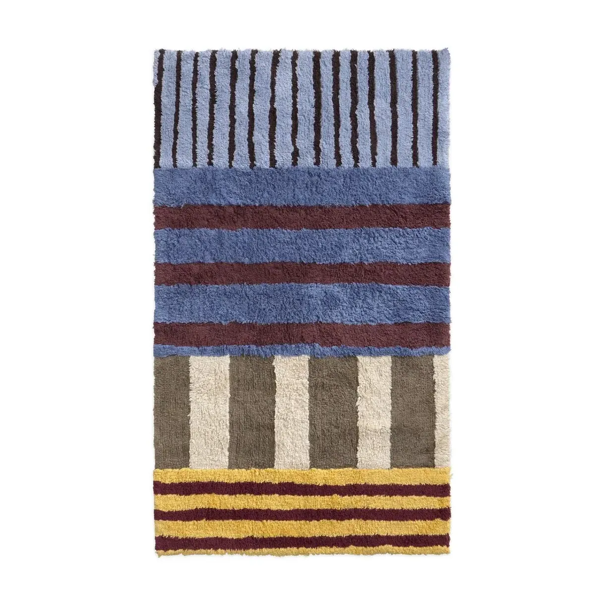 Color On Striped Washable Rug - Blue, Cotton product