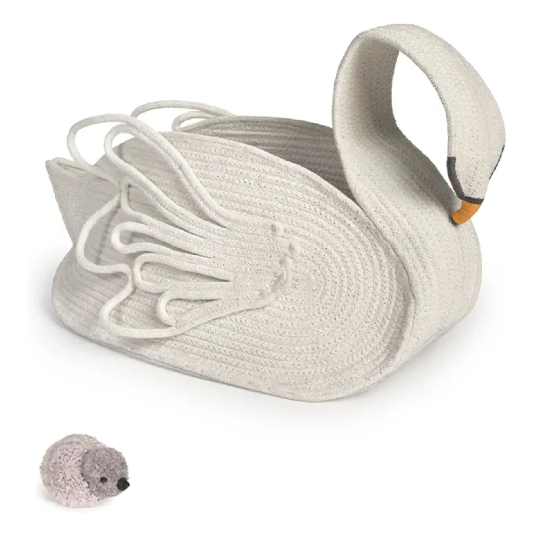 Cygne Swan Storage Basket - White, Cotton product