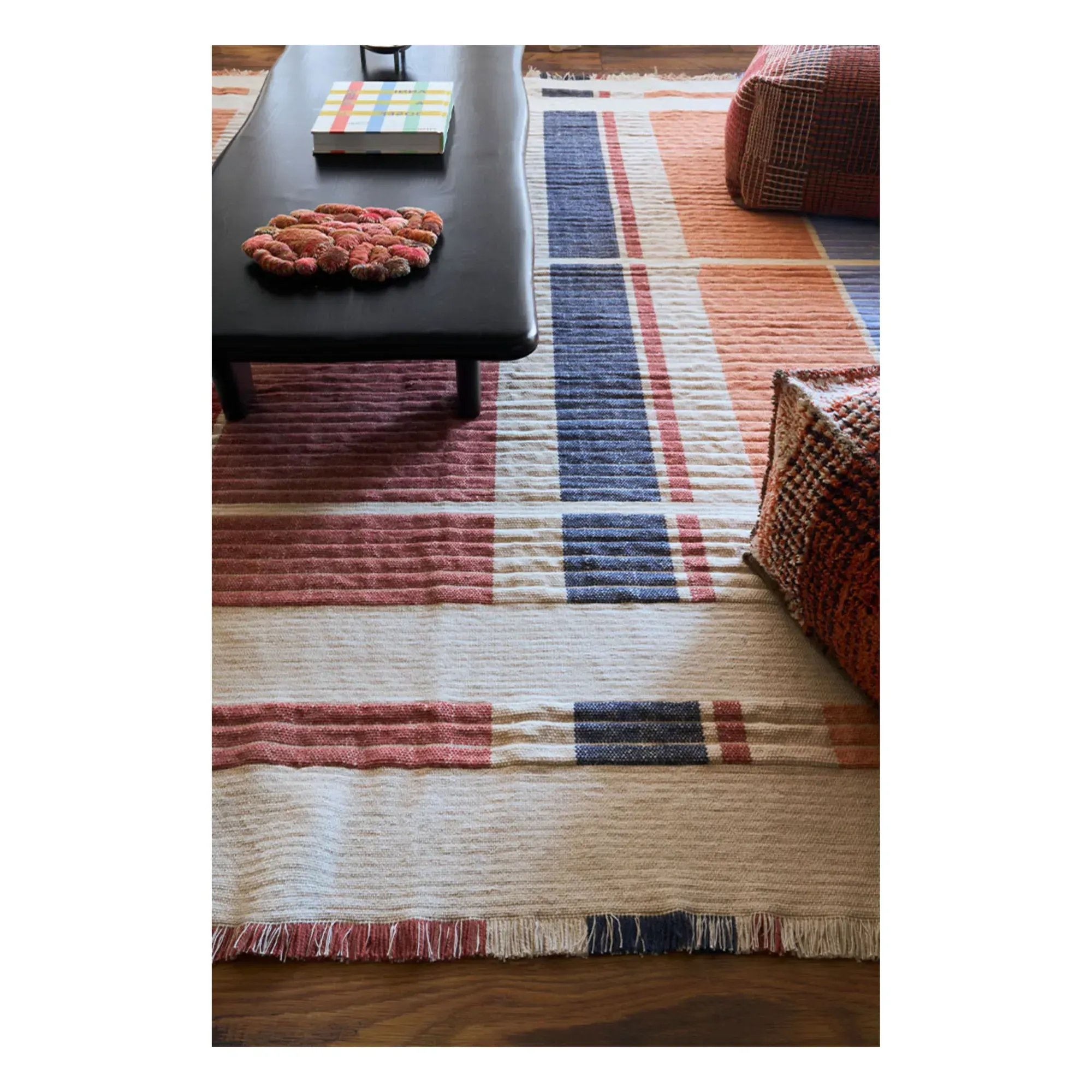 Handloom Woven Rug - Natural, Wool & Cotton alternate view