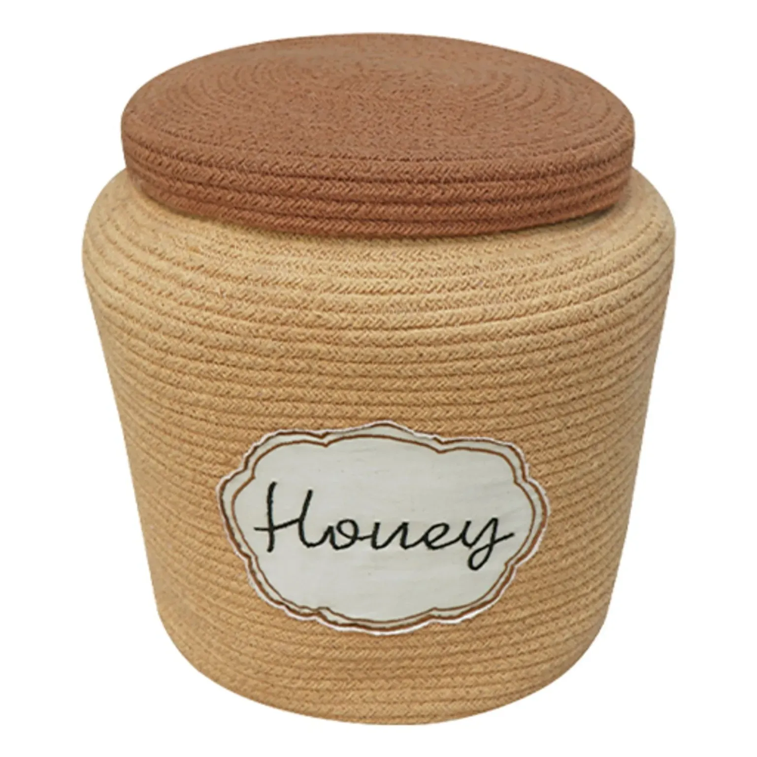 Honey Pot Storage Basket with Lid - Ecru, Cotton product