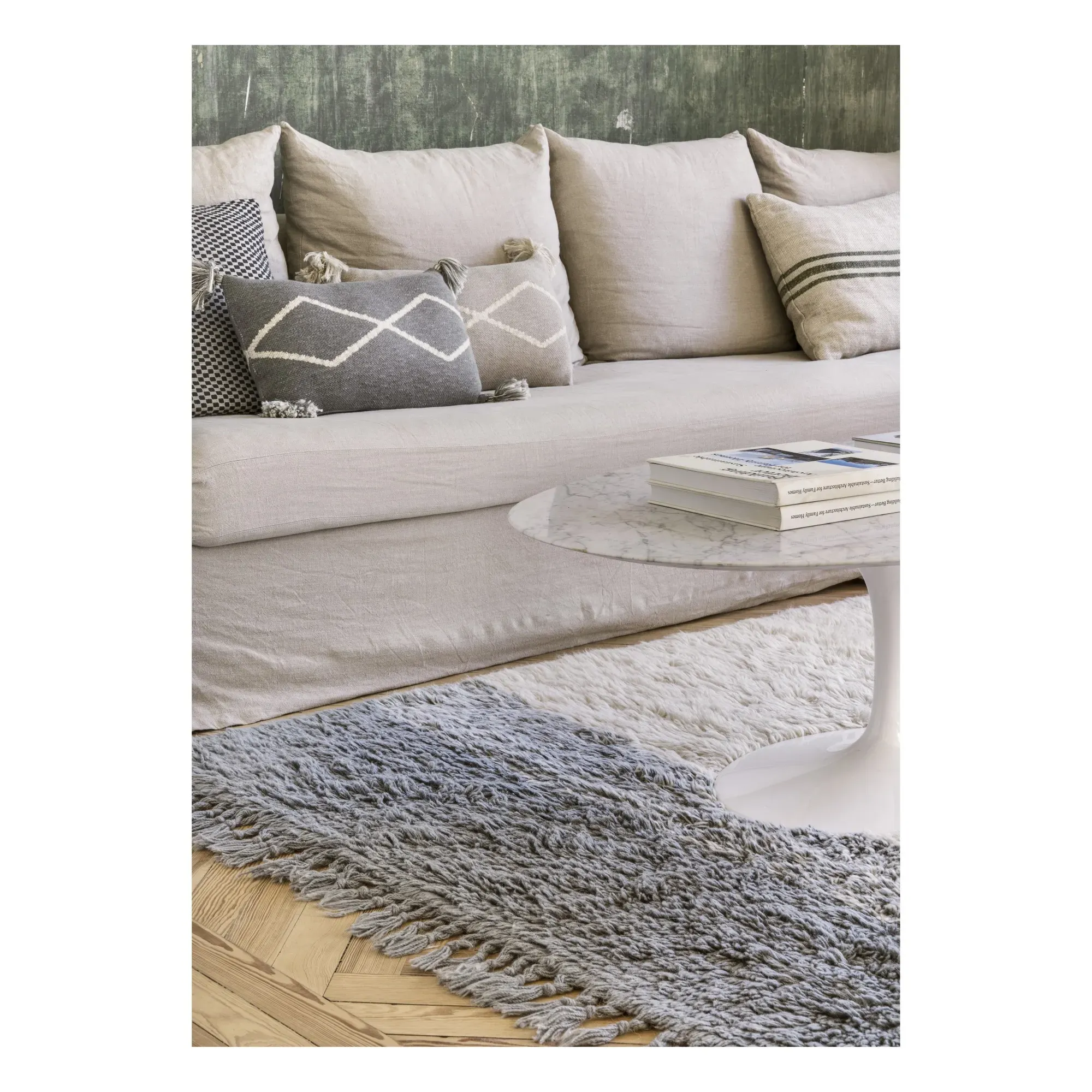 Into The Blue Rectangular Wool Rug - Smoke Blue alternate view