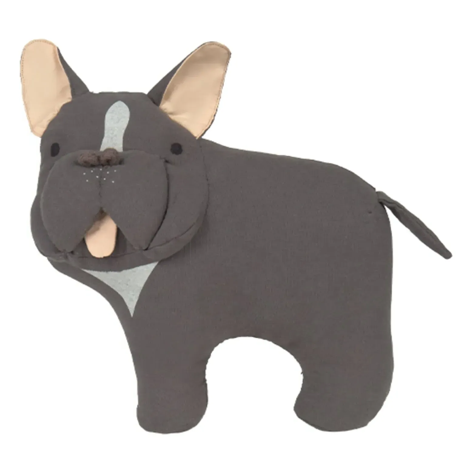 Jimmy French Bulldog Shaped Cushion - Charcoal Grey, Cotton product