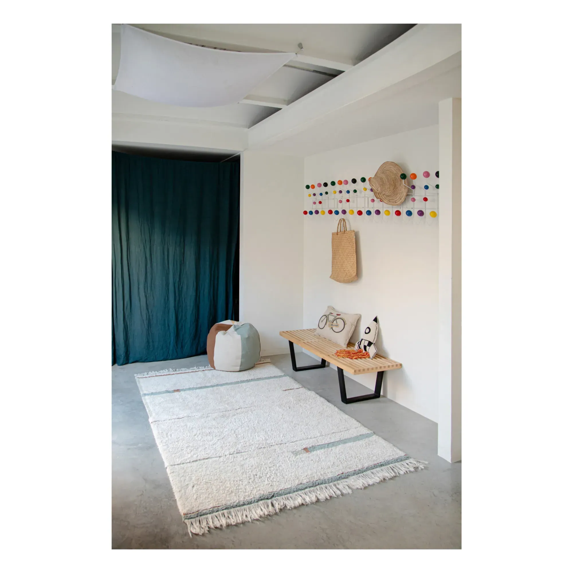 Lanes Washable Rug - Grey Blue, Cotton alternate view