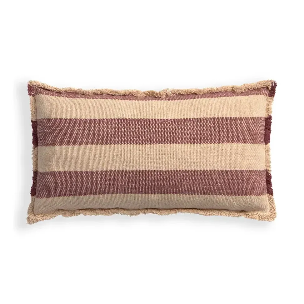 Lines Rectangular Cushion - Burgundy, Cotton product
