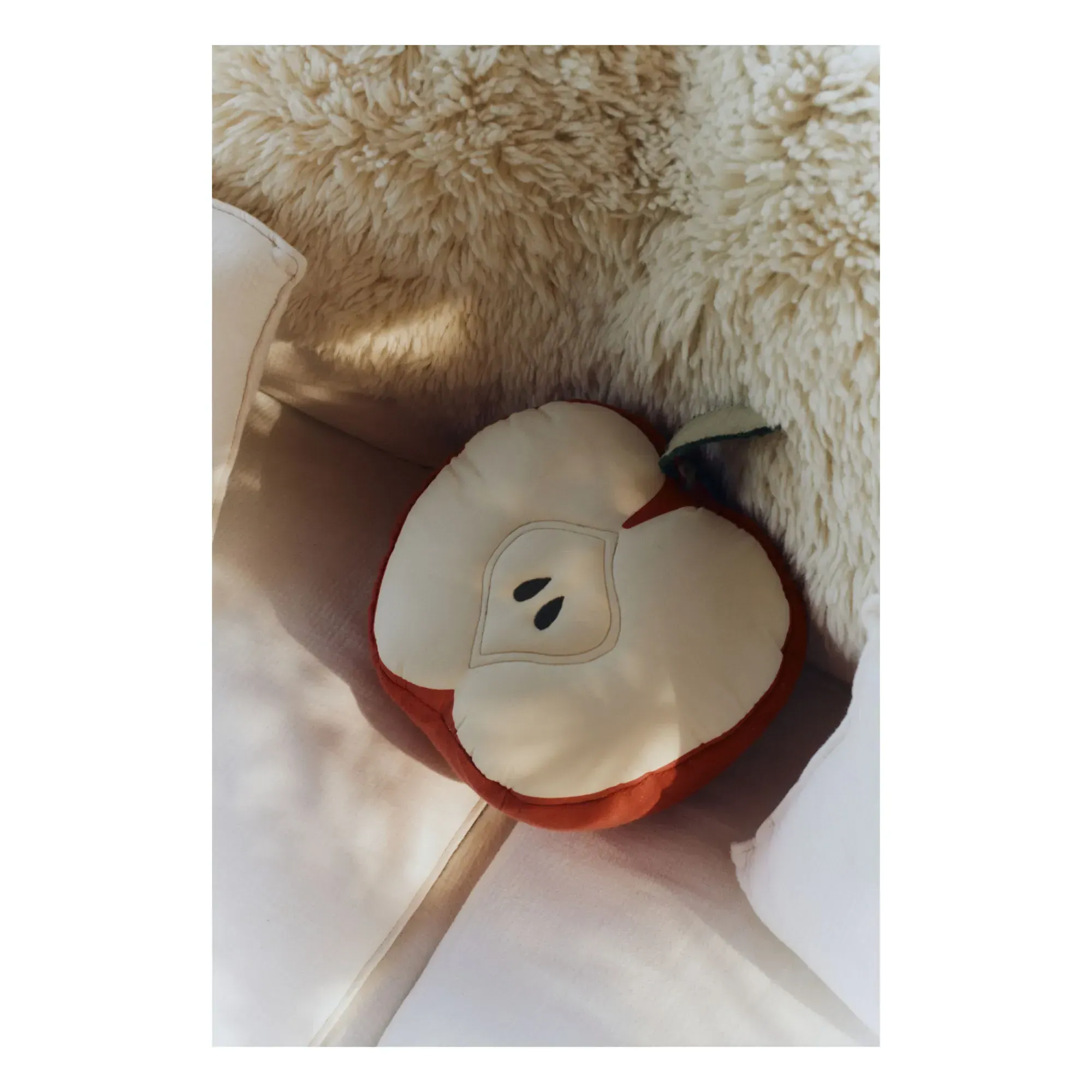 Lorena Canals Apple Shaped Cushion - Red, Cotton alternate view