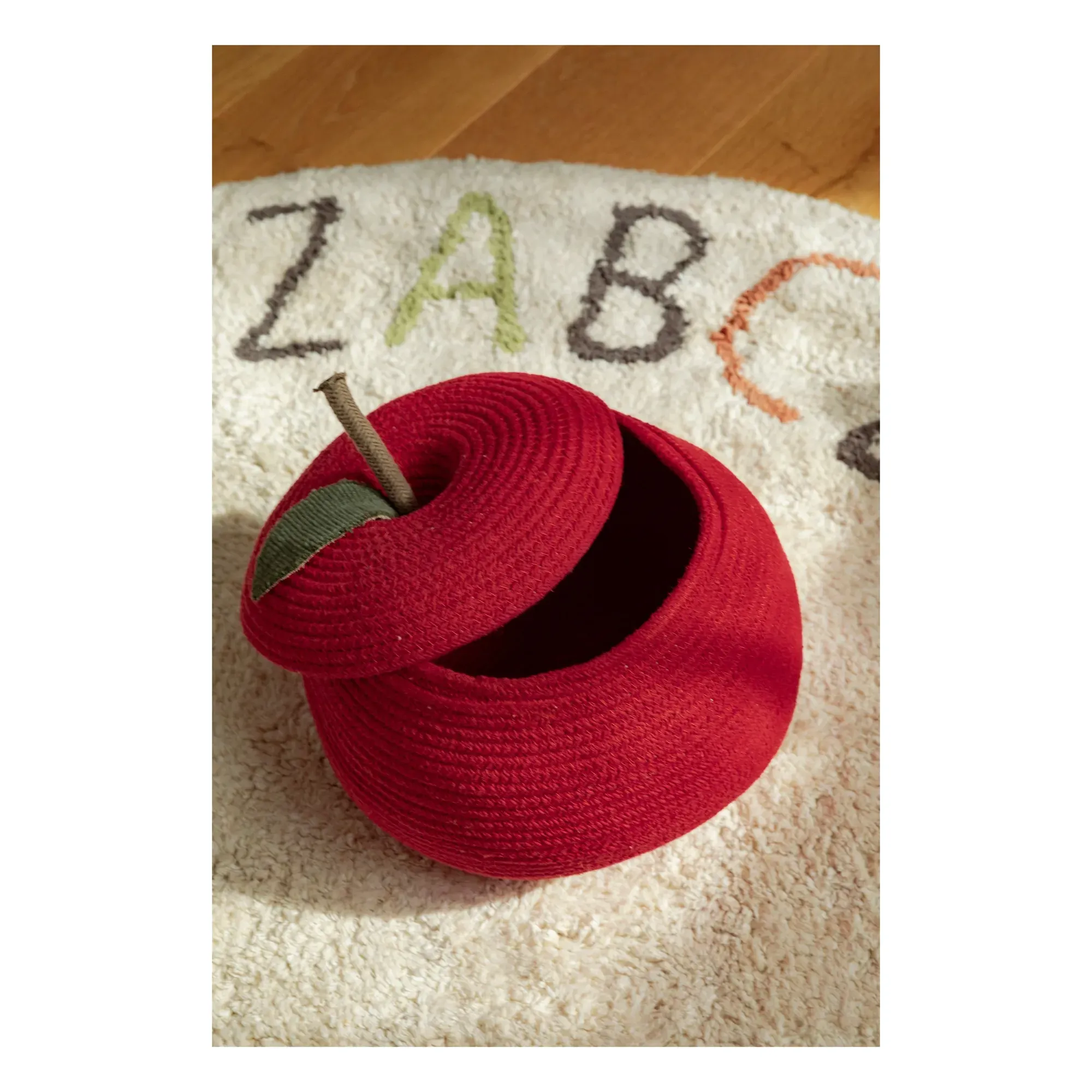 Lorena Canals Apple Storage Basket - Red, Cotton alternate view
