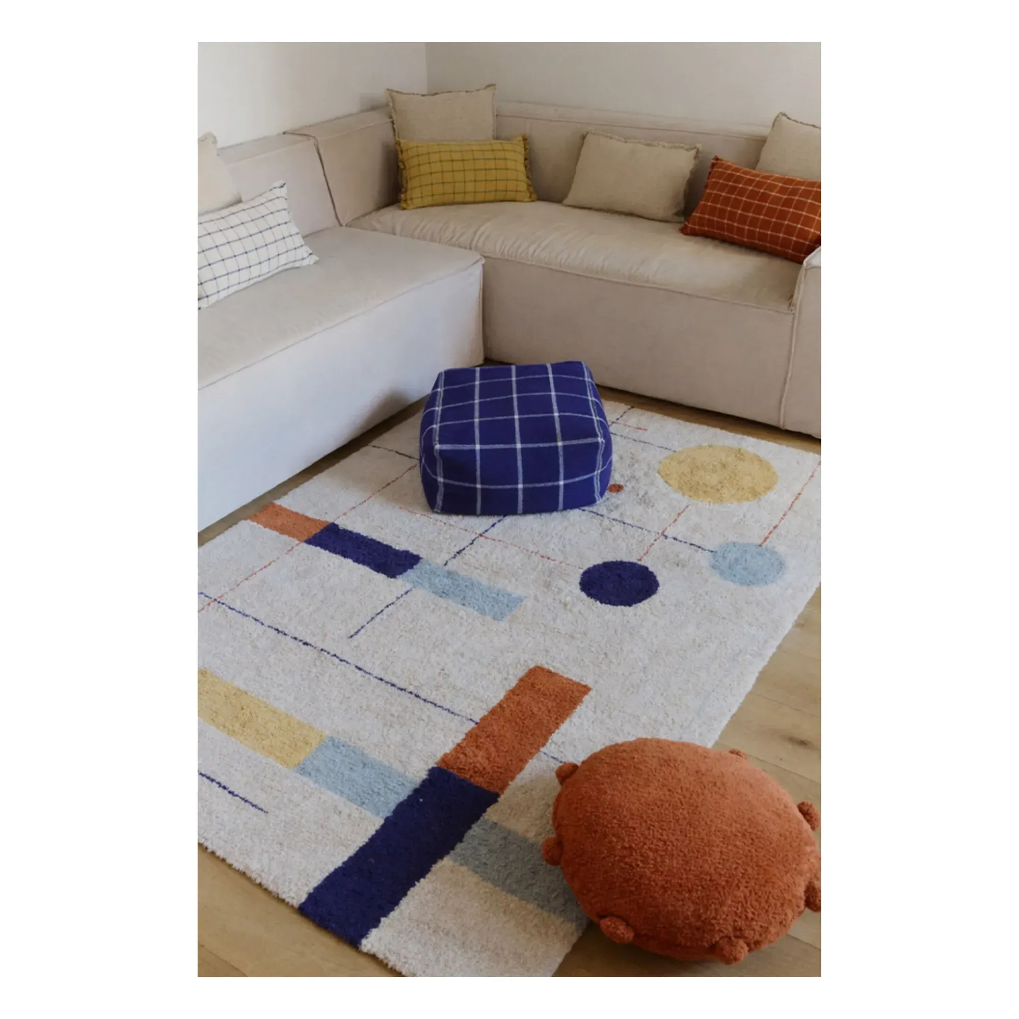 Lorena Canals Geometrical Shapes Washable Rug - Beige, Cotton alternate view