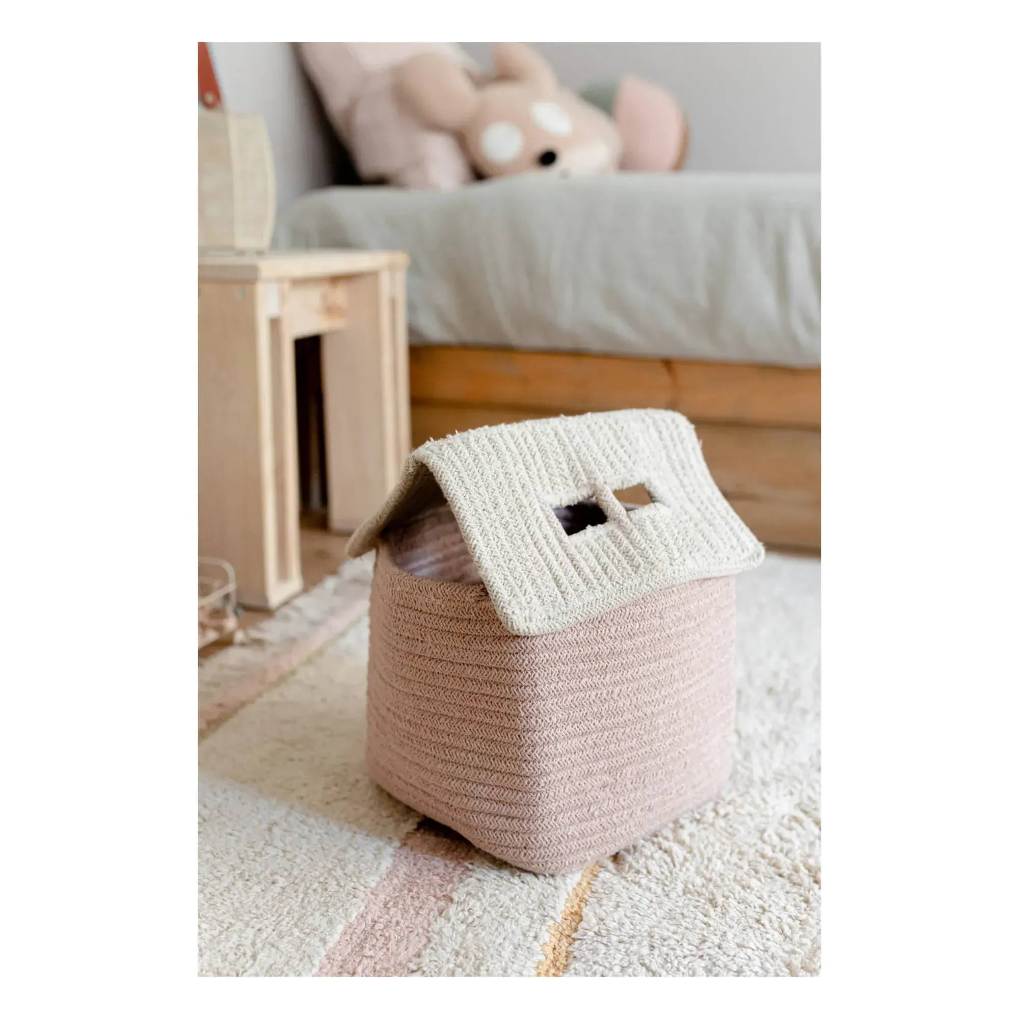 Lorena Canals House-Shaped Storage Basket - Nude Beige, Cotton alternate view