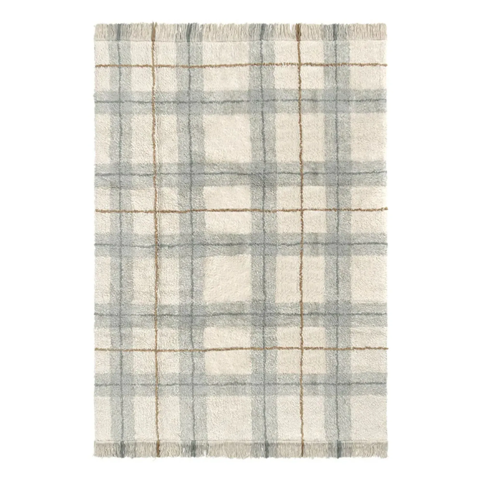 Lorena Canals Tartan Rug - Ice Blue, Cotton product