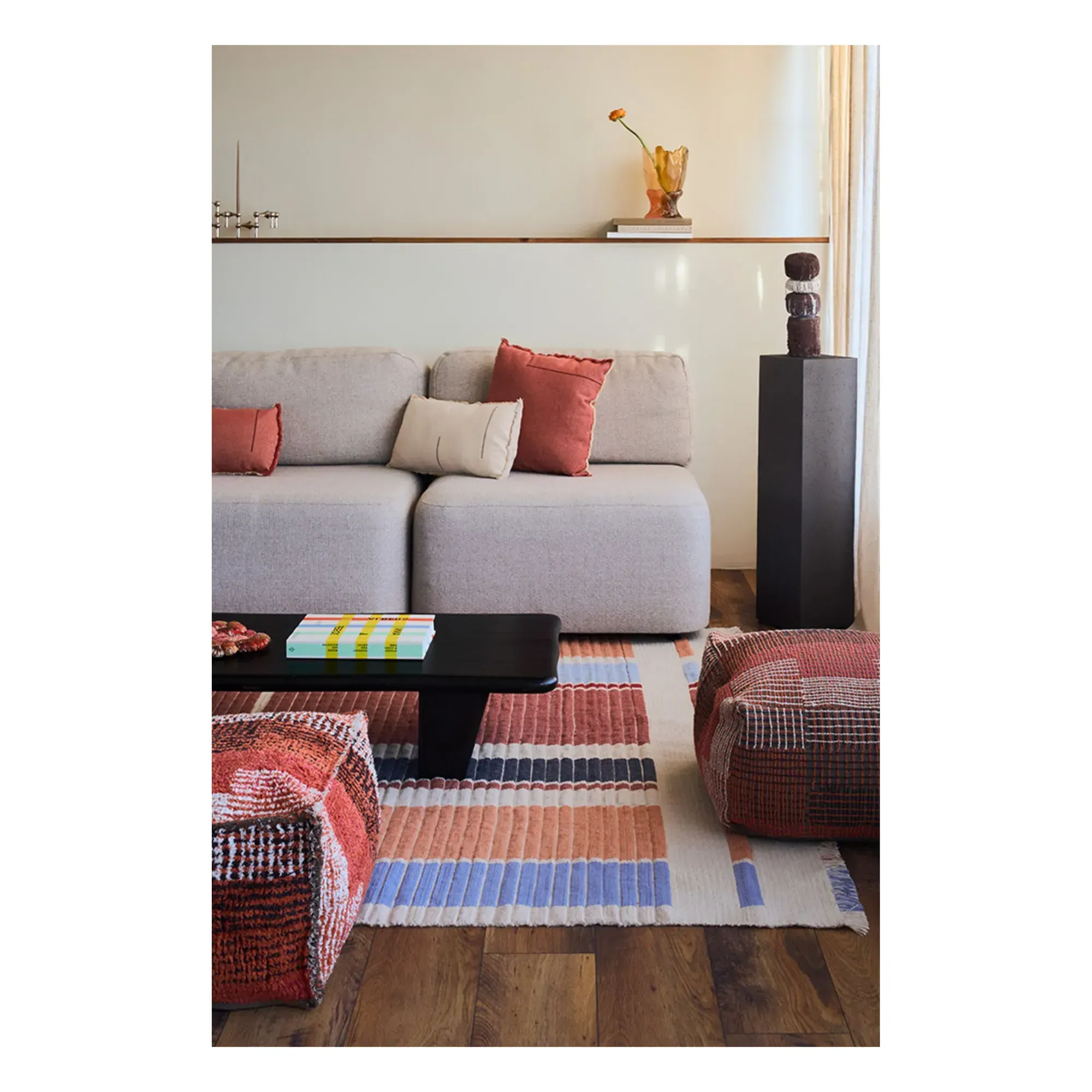 Rectangular Cushion with Fringe - Natural, Cotton alternate view