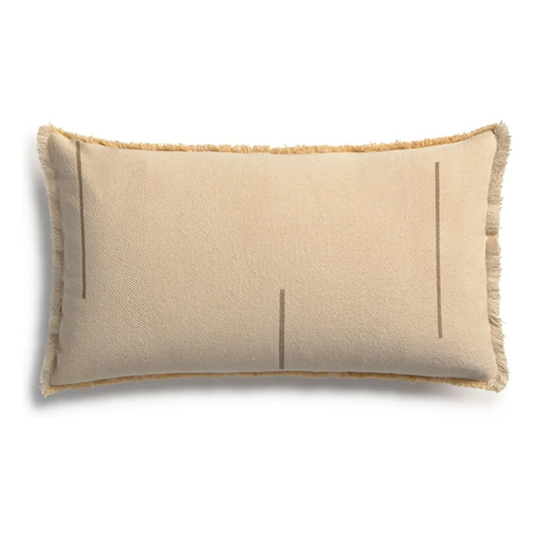 Rectangular Cushion with Fringe - Natural, Cotton product