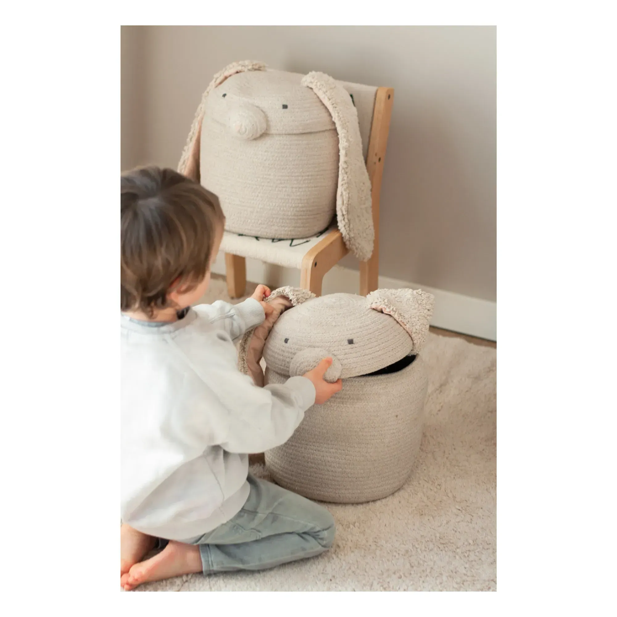 Rita the Rabbit Oval Storage Basket - Ecru, Cotton alternate view