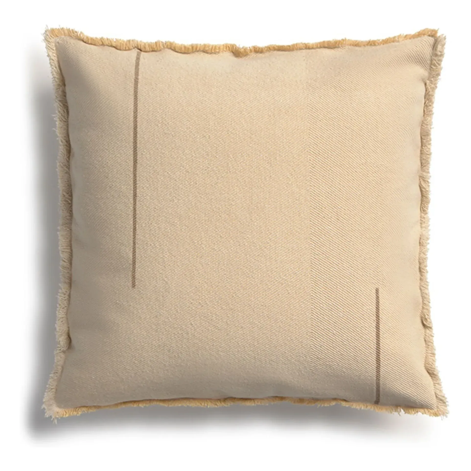 Square Twill Cushion with Fringes - Natural, Cotton product