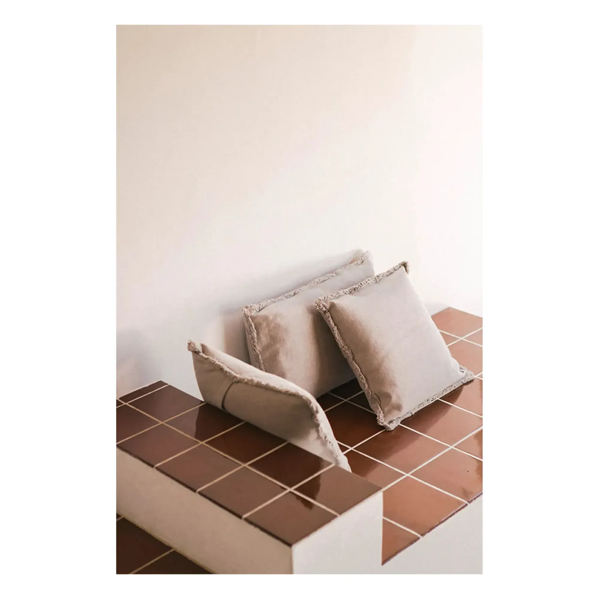 Stonewashed Square Cushion Cover - Pearl Grey, Recycled Cotton alternate view