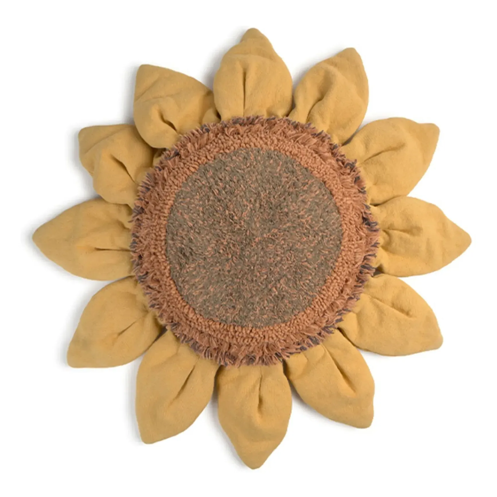Sunflower Round Floor Cushion Pouffe - Yellow, Cotton product