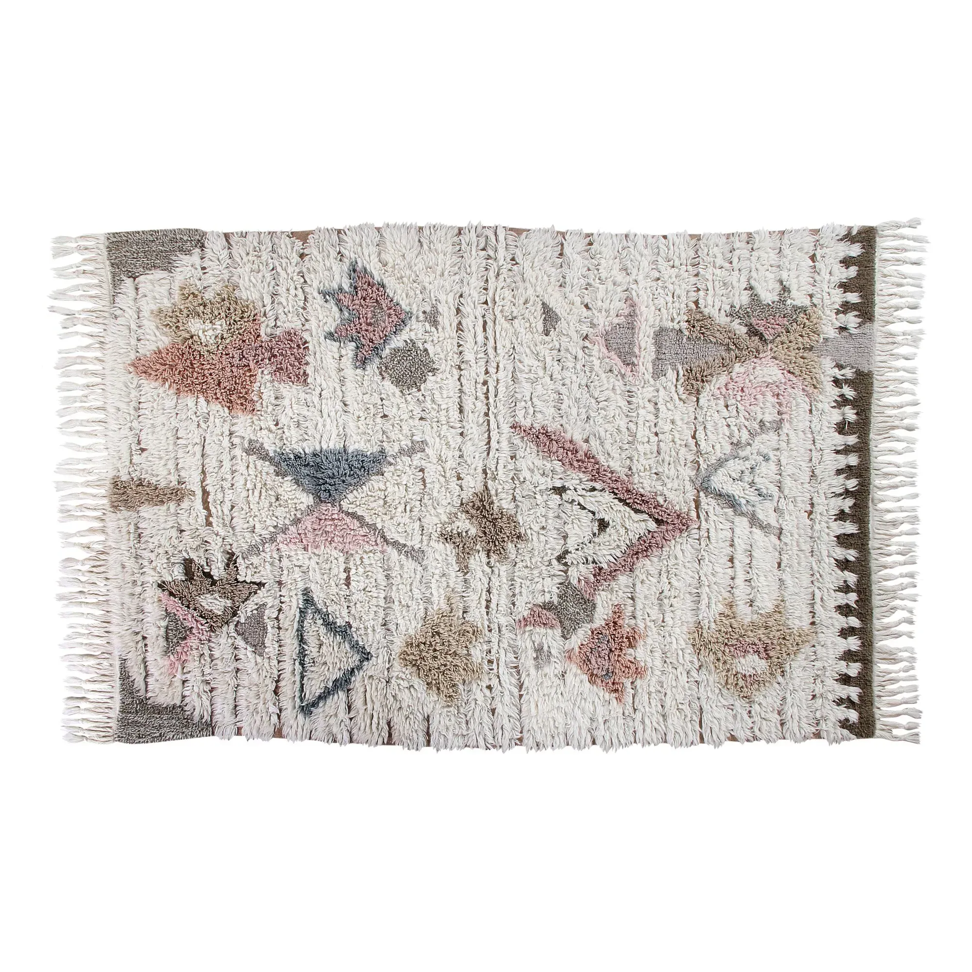 Tuba Wool Rug with Fringed Edges - Multicoloured product