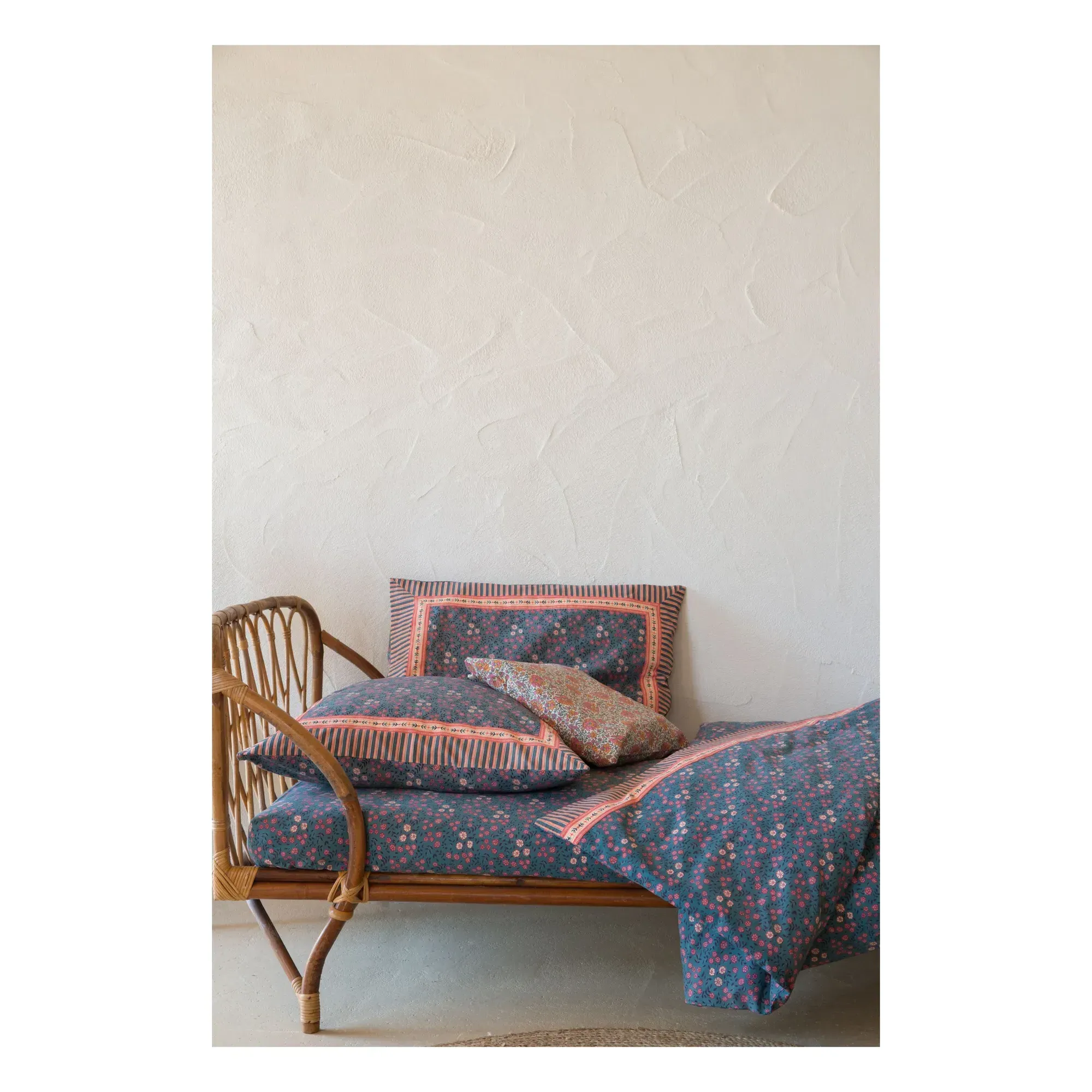 Nicole Fitted Sheet - Blue, Organic Cotton alternate view
