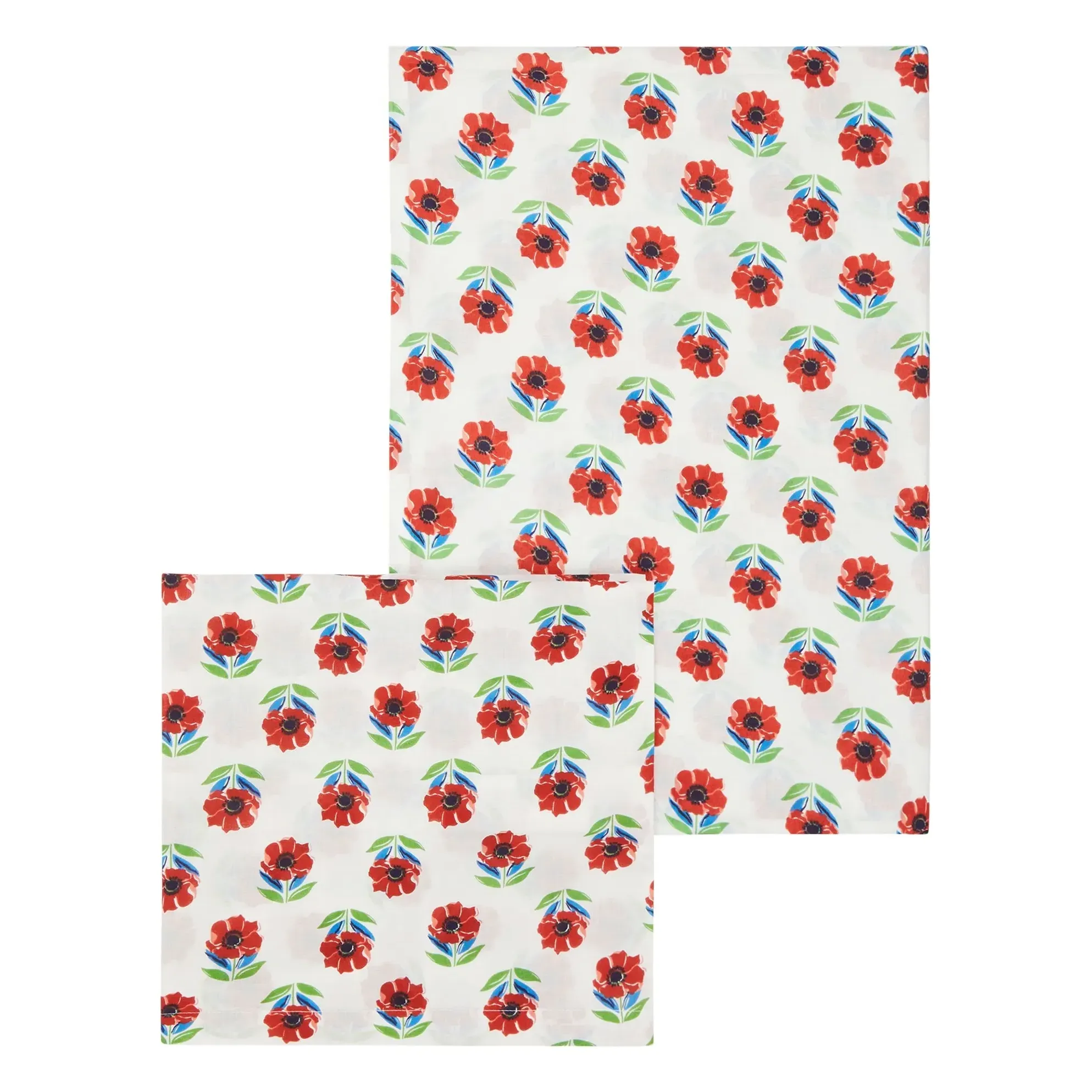 Anemon Bouti Bed Linen Set - Red, Cotton product