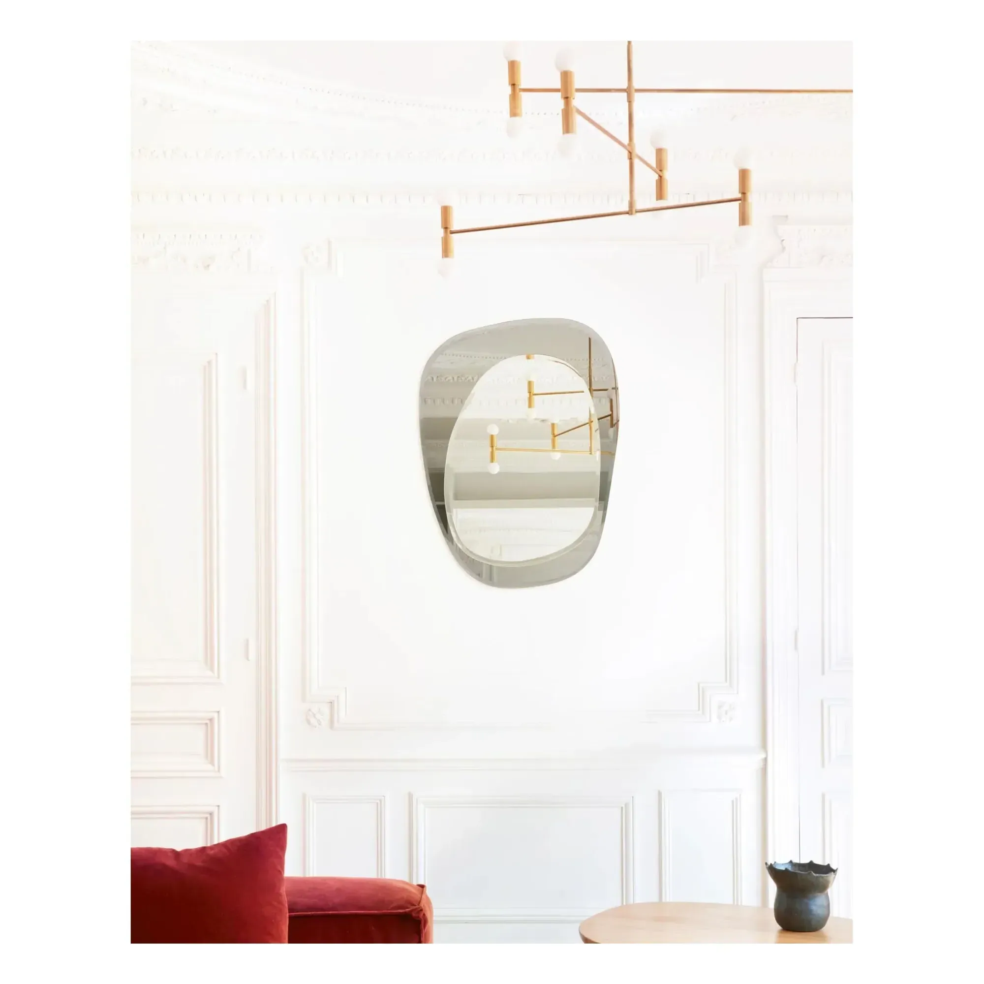 Morning Lac Noir Beveled Wall Mirror - Clear & Grey, Glass alternate view