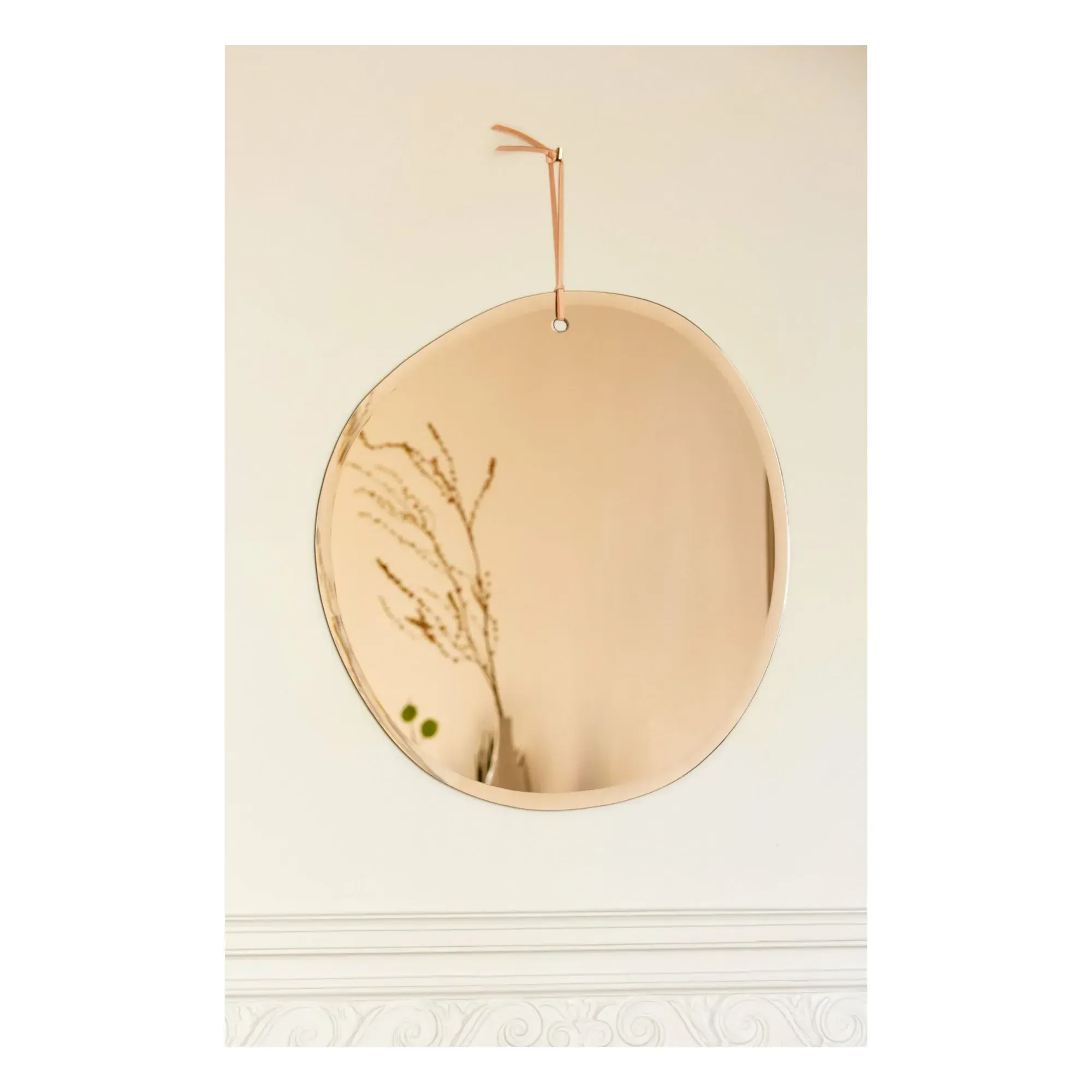 Vanessa Lambert & Barbara Zorn Oval Beveled Mirror - Copper Red, Glass alternate view
