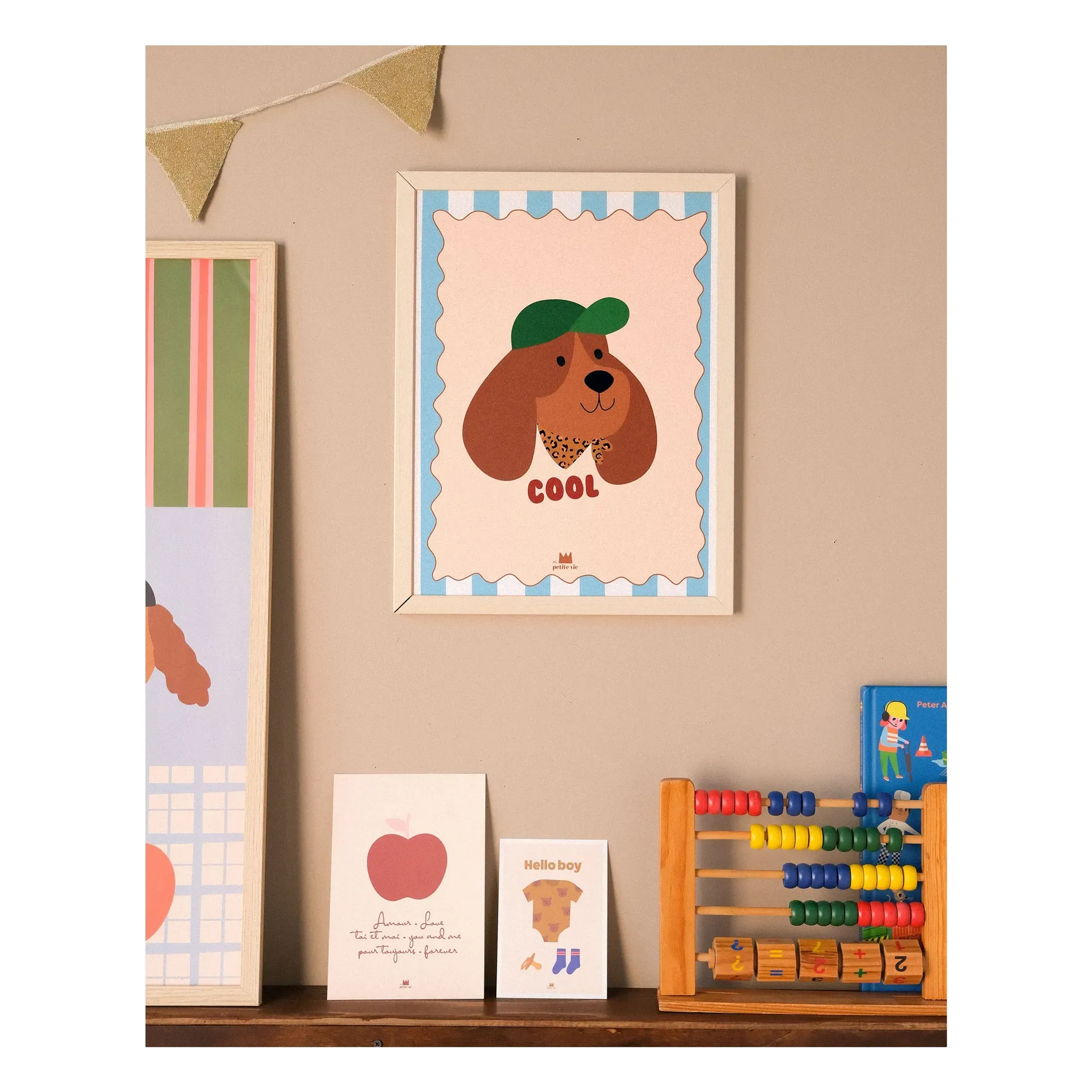 Cool Dog Art Print - Cream alternate view