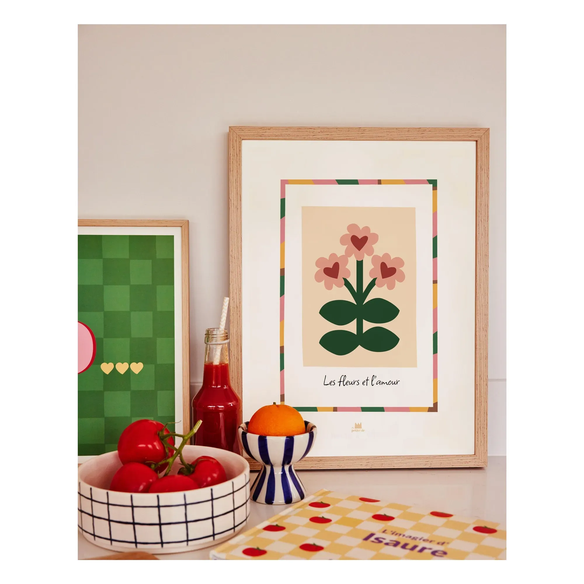 Flowers and Love Poster - Sand alternate view