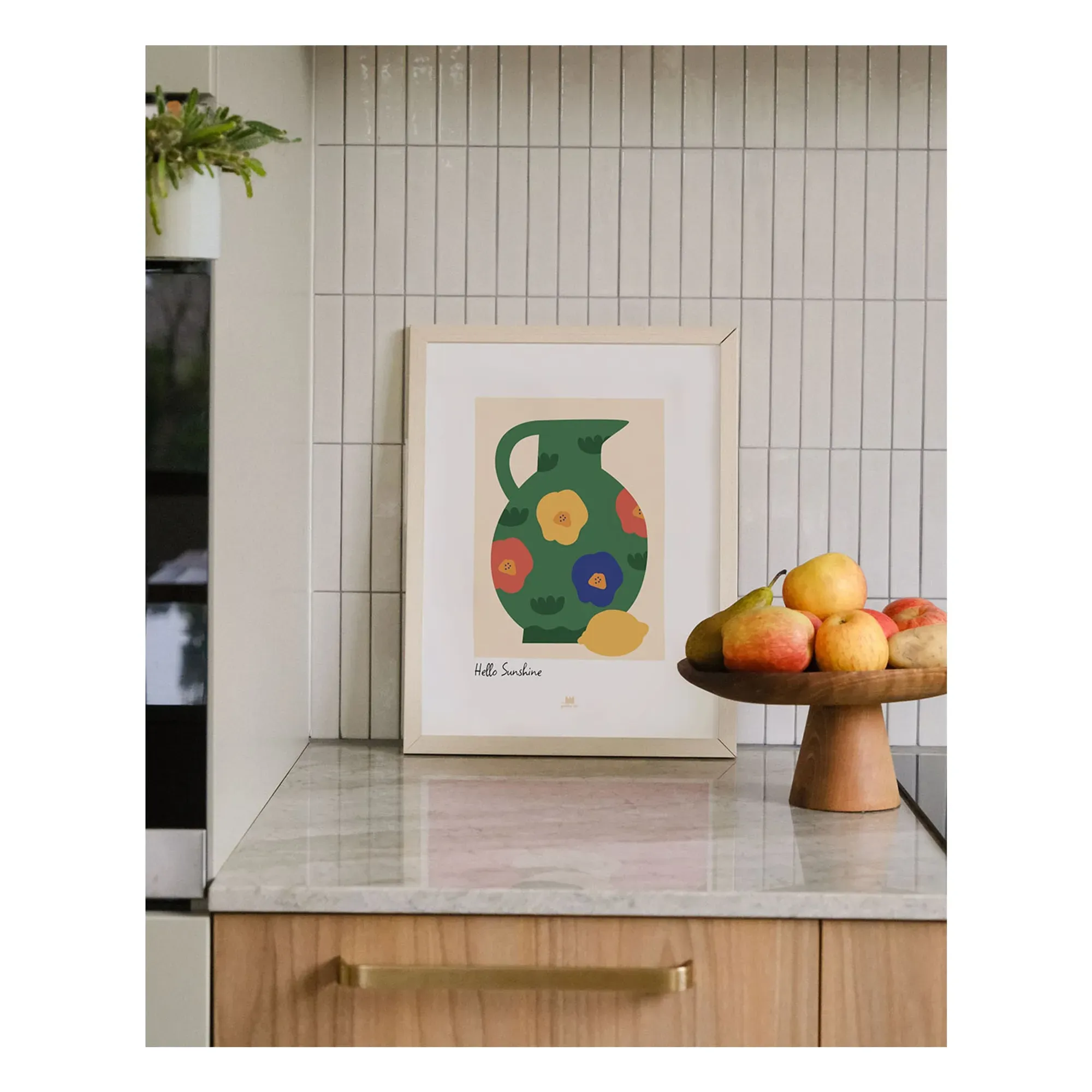 Hello Sunshine Wall Poster - Green alternate view