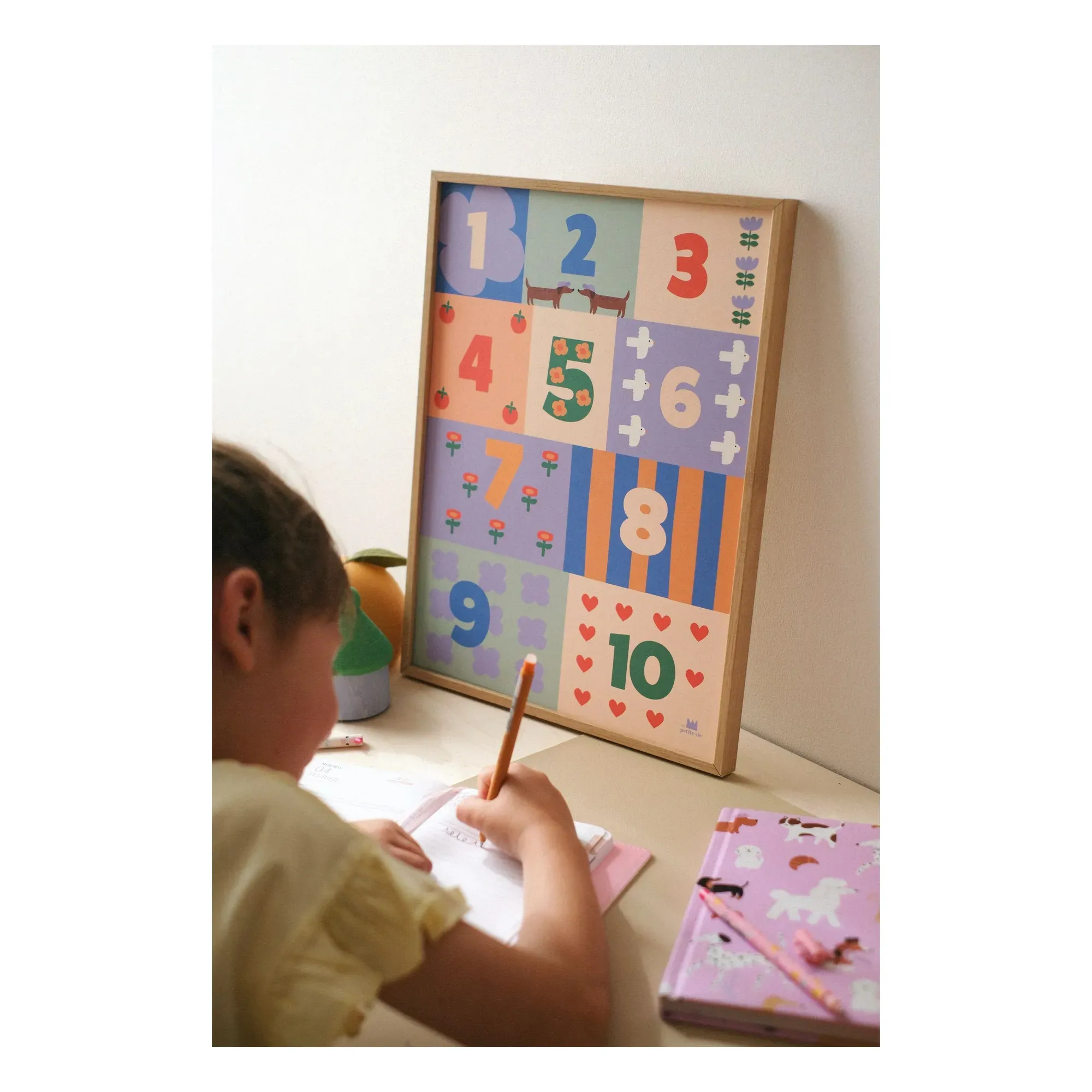 Les Chiffres Numbers Wall Poster - Multicoloured alternate view