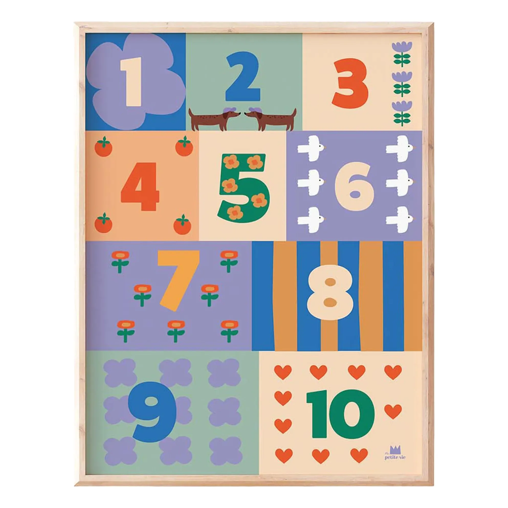 Les Chiffres Numbers Wall Poster - Multicoloured product