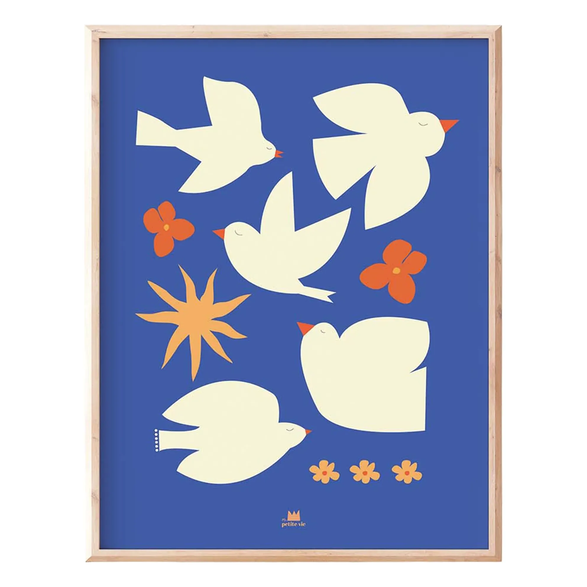 Les Oiseaux Poster - Dark Blue, FSC Paper product
