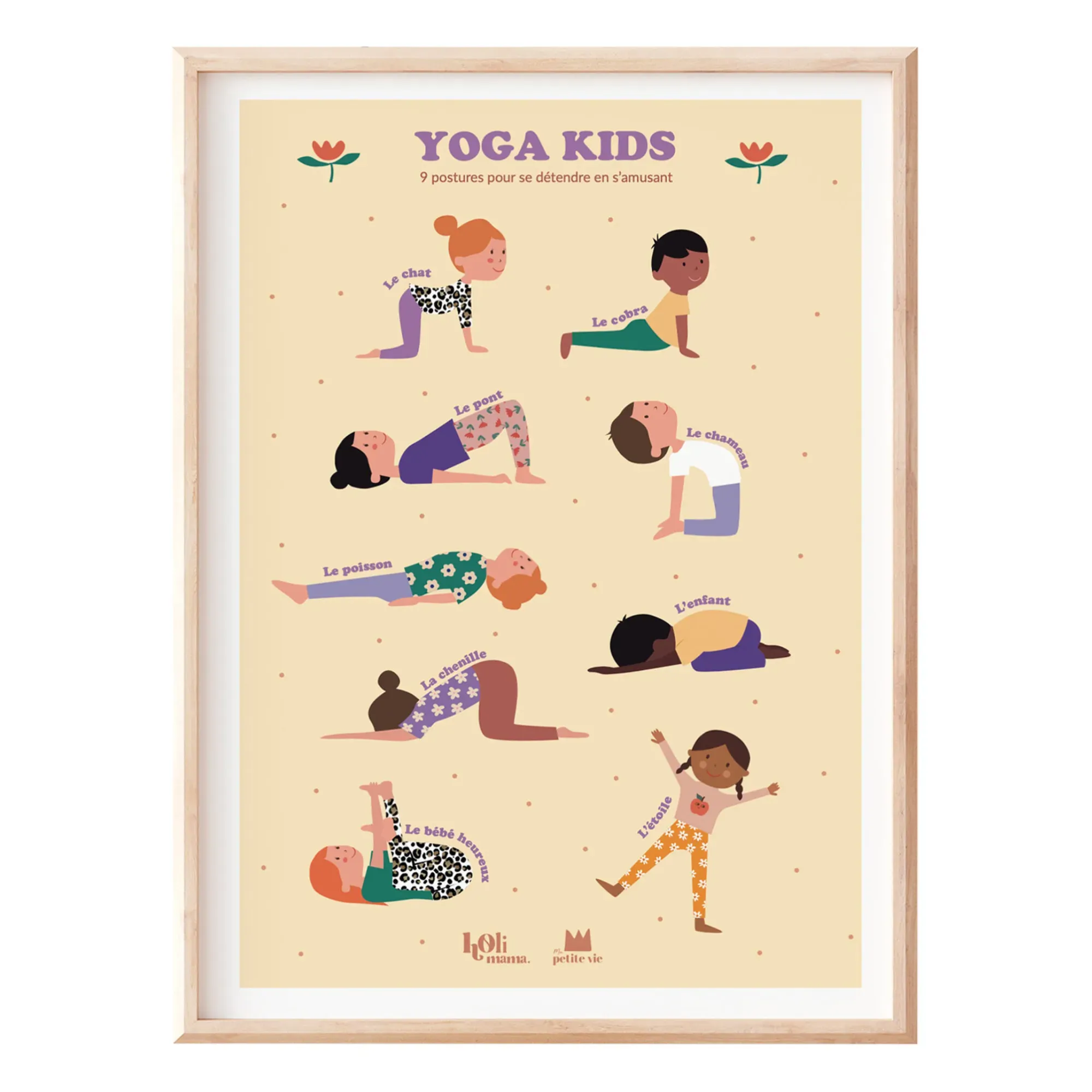 Ma Petite Vie Yoga Educational Poster - Multicoloured, Paper product