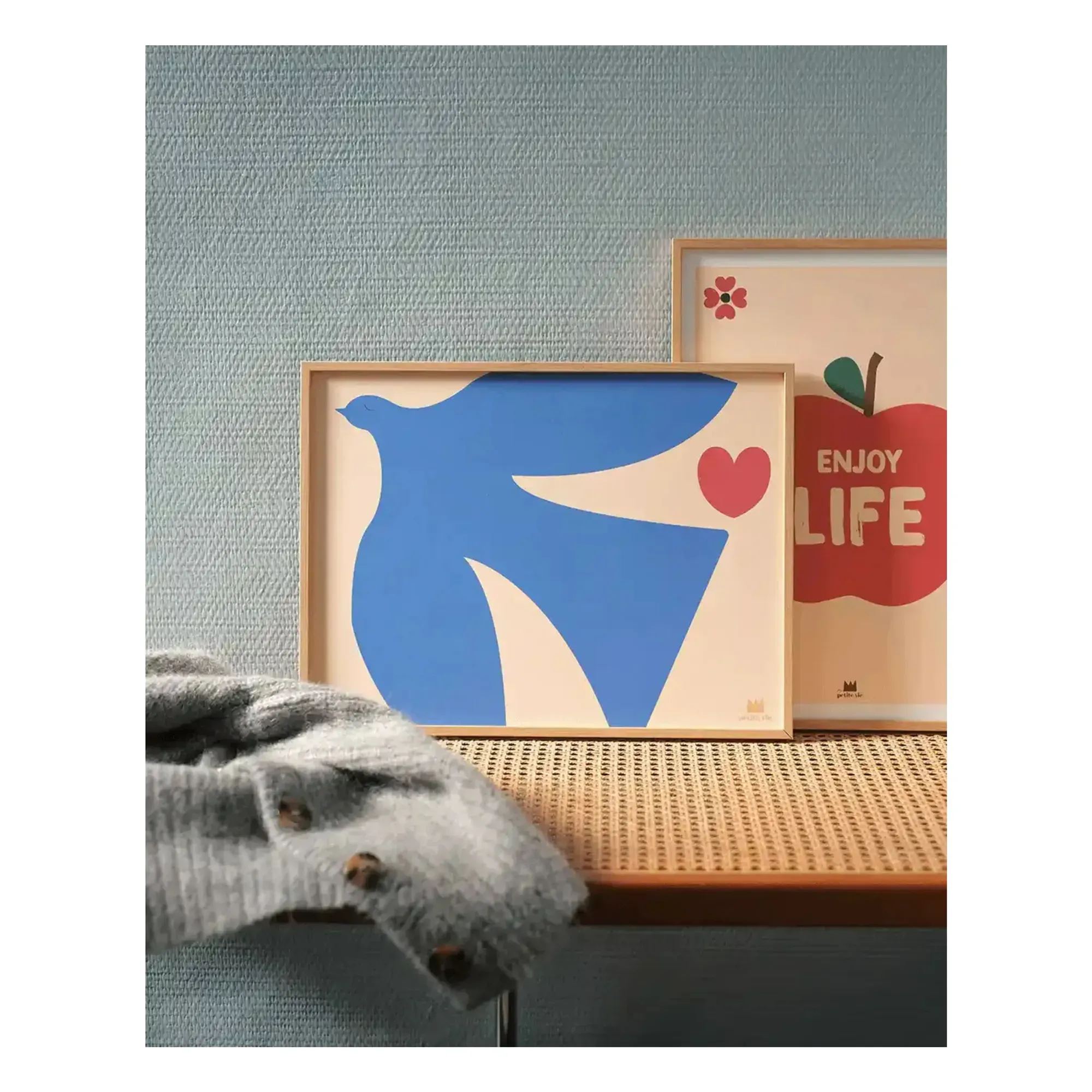 Oiseaux Bleus Wall Poster - Blue product