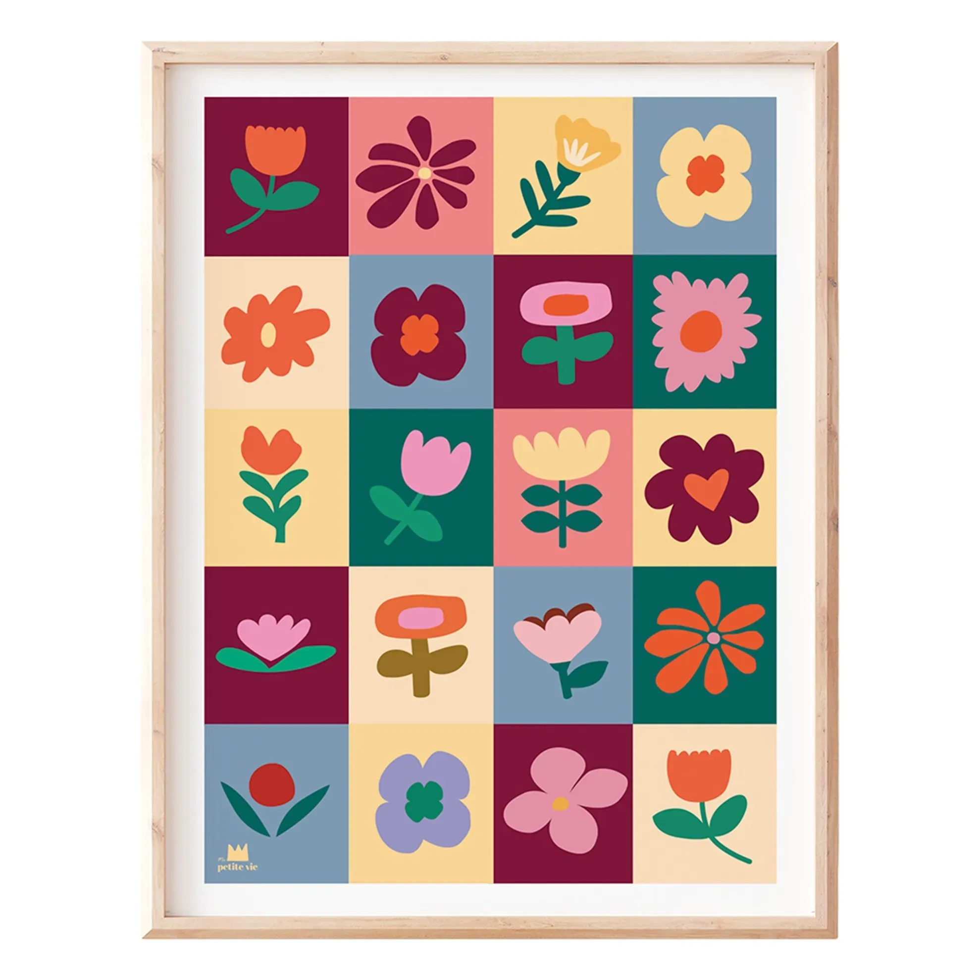 Patchwork Fleuri Floral Wall Poster - Multicoloured product