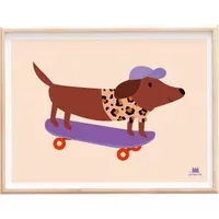 Skating Dog Poster - Multicoloured, Paper alternate view