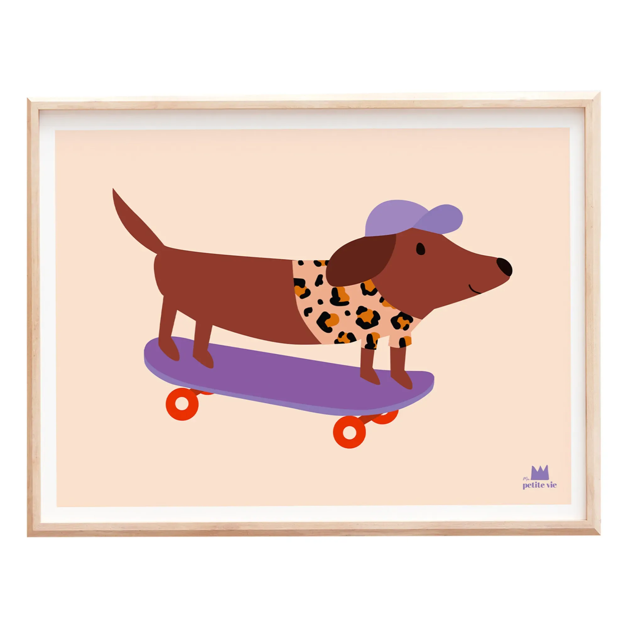 Skating Dog Poster - Multicoloured, Paper product