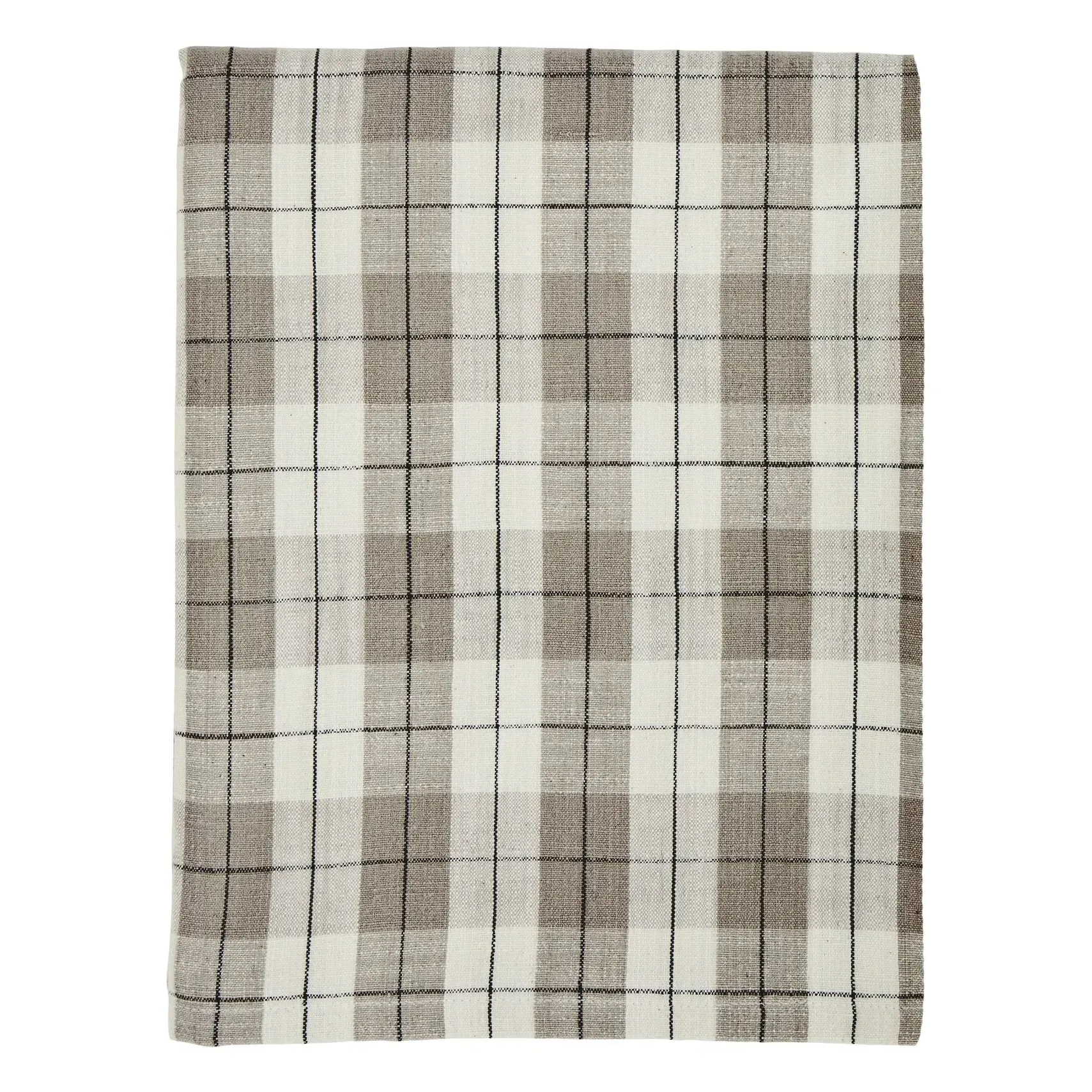 Cotton Check Tablecloth - Taupe Brown, Cotton product