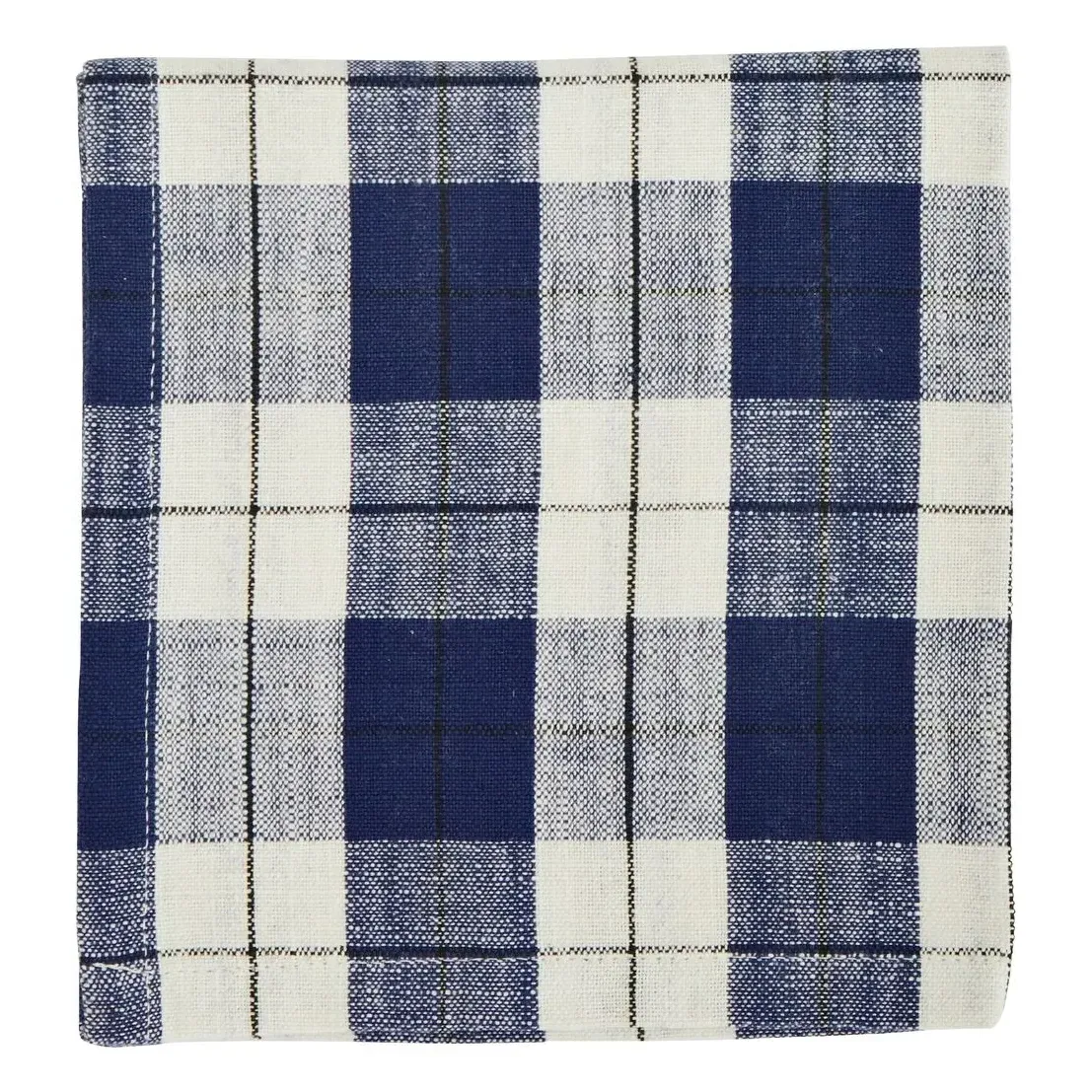 Cotton Check Towel Set of 4 - Blue, Cotton product