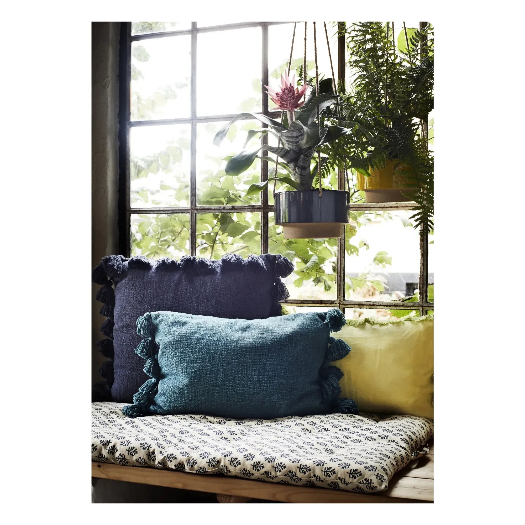 Cushion Cover with Pompoms - Ivory, Cotton alternate view