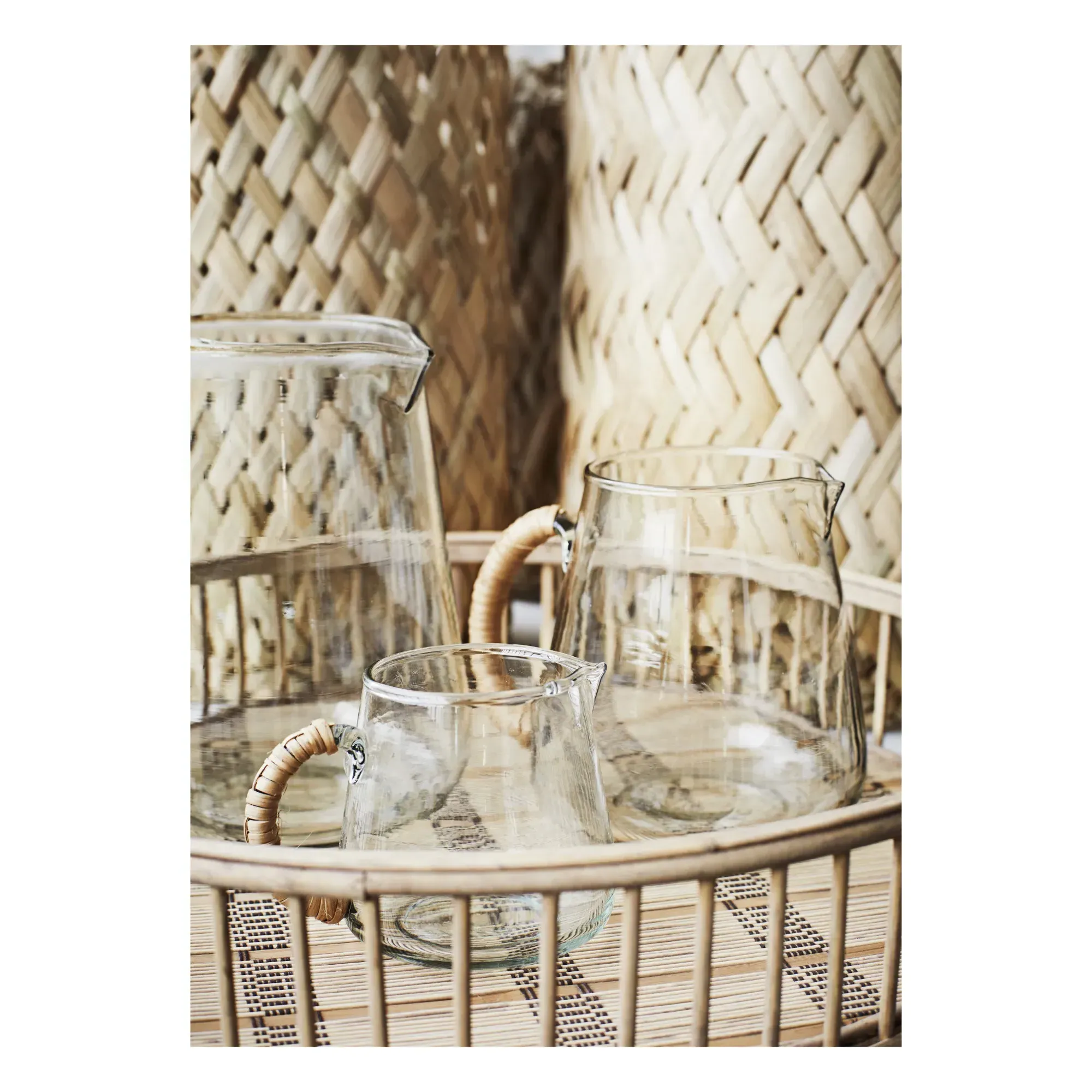 Glass Jug with Bamboo Handle - Transparent, Glass alternate view