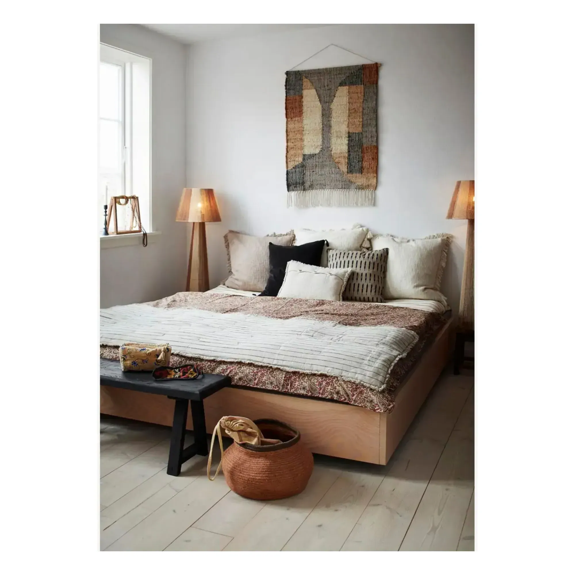 Ikat Woven Cushion Cover - Beige, Cotton alternate view