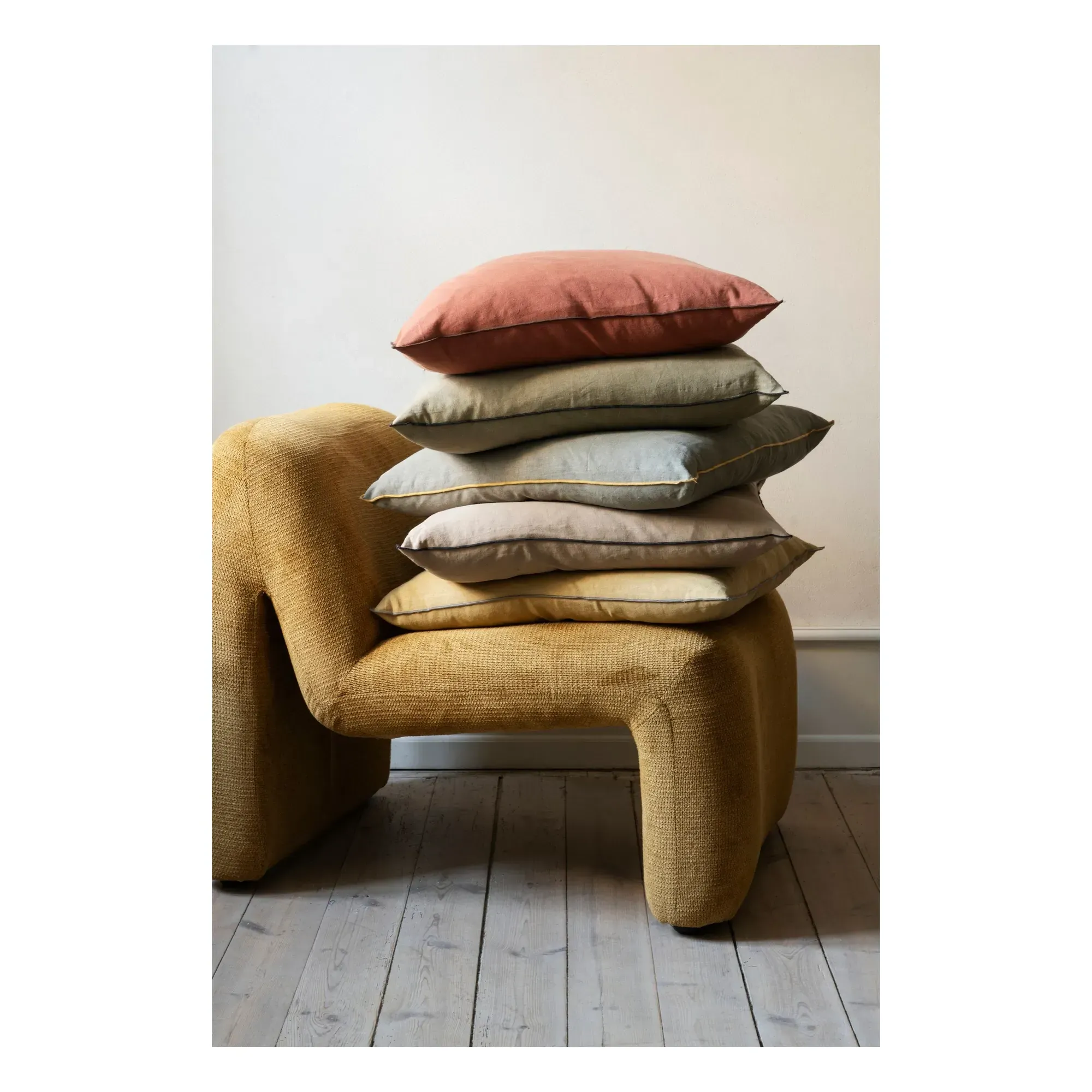 Linen Cotton Cushion Cover - Green alternate view