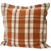 Madam Stoltz Checkered Cushion Cover - Pumpkin, Cotton alternate view