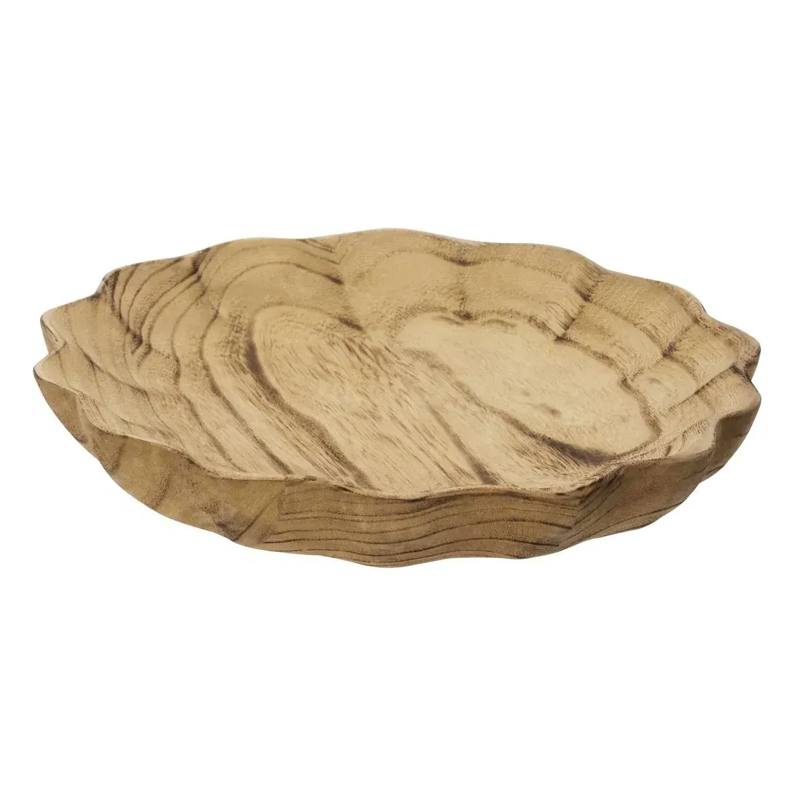Madam Stoltz Round Wooden Tray - Light Wood, Paulownia product