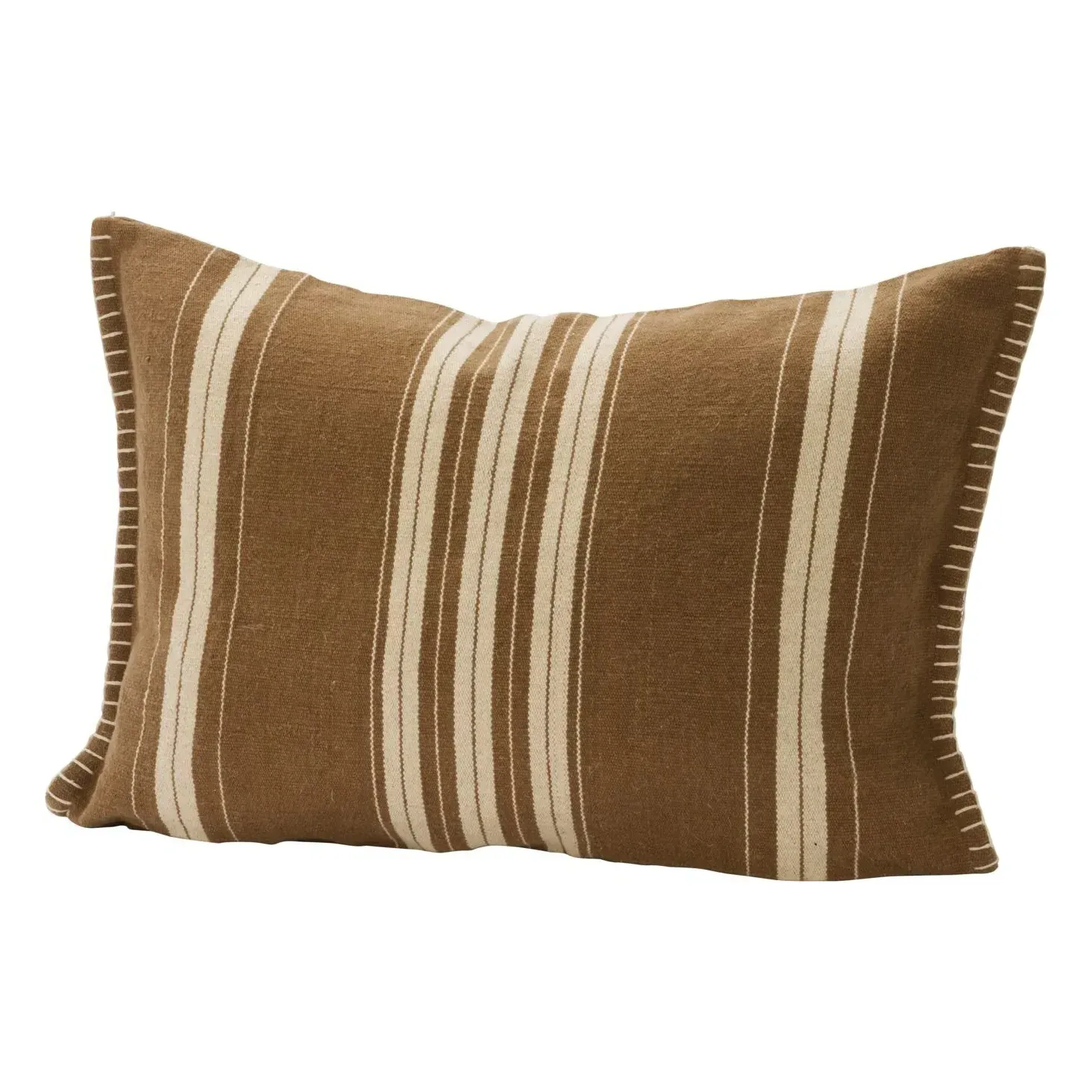 Madam Stoltz Striped Cushion Cover - Brown, Cotton Jute product
