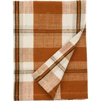 Madam Stoltz Tartan Tea Towel - Pumpkin, Cotton alternate view