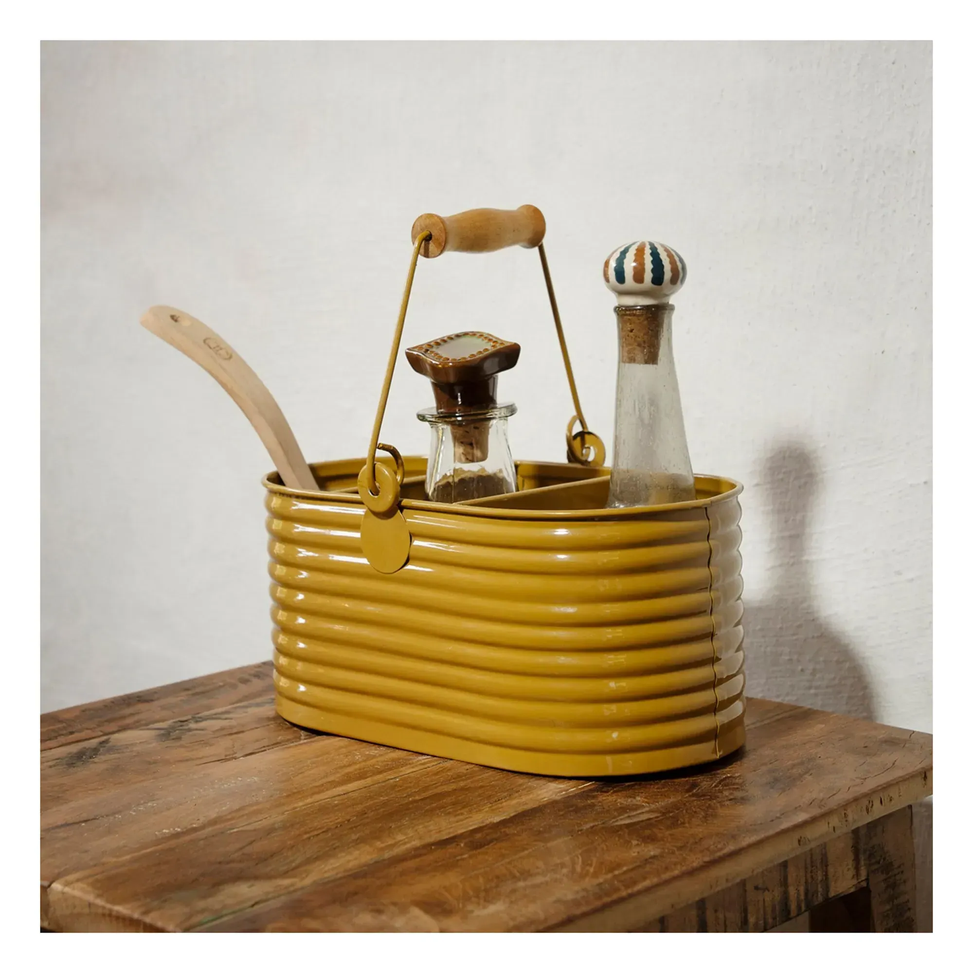Oval Iron Utensil Holder - Olive alternate view
