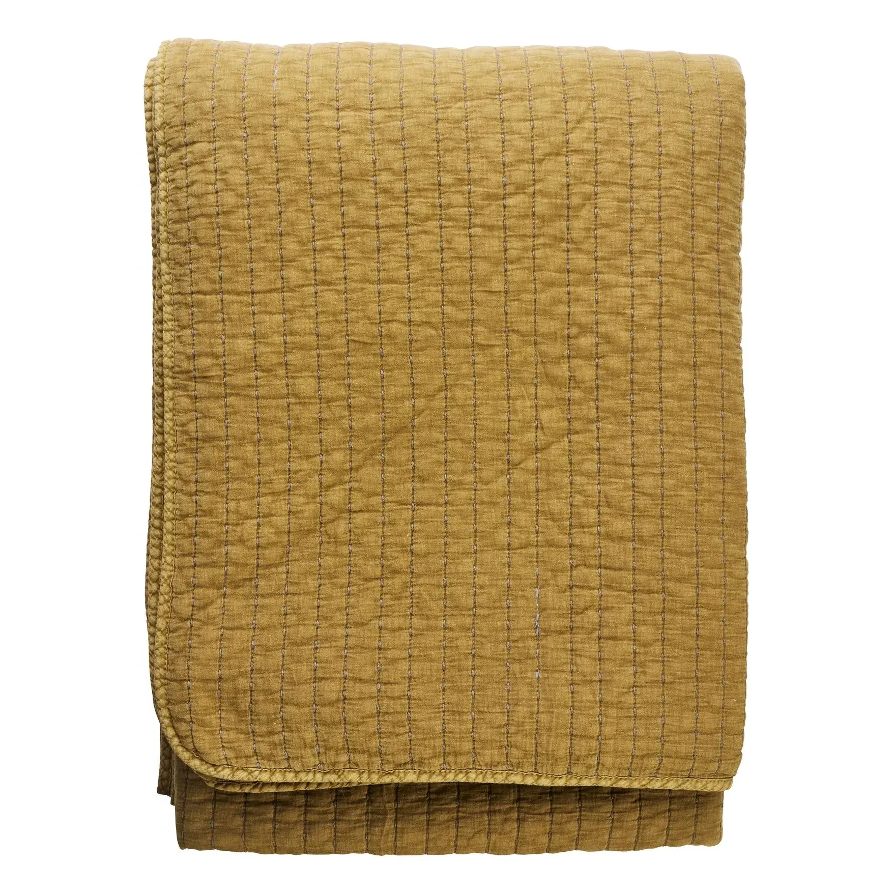 Quilted Cotton Bedspread - Mustard product