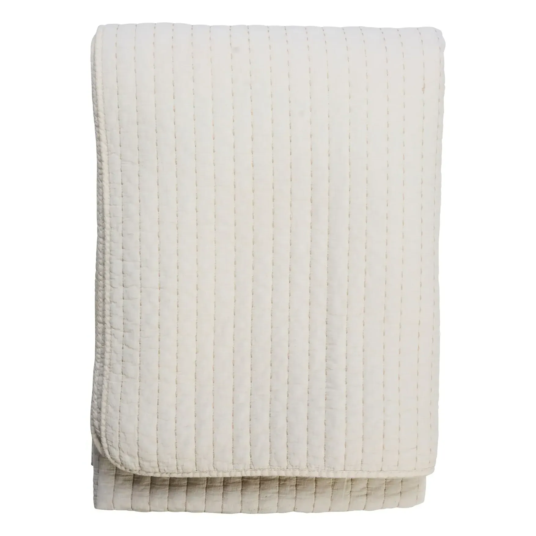 Quilted Cotton Bedspread - White product