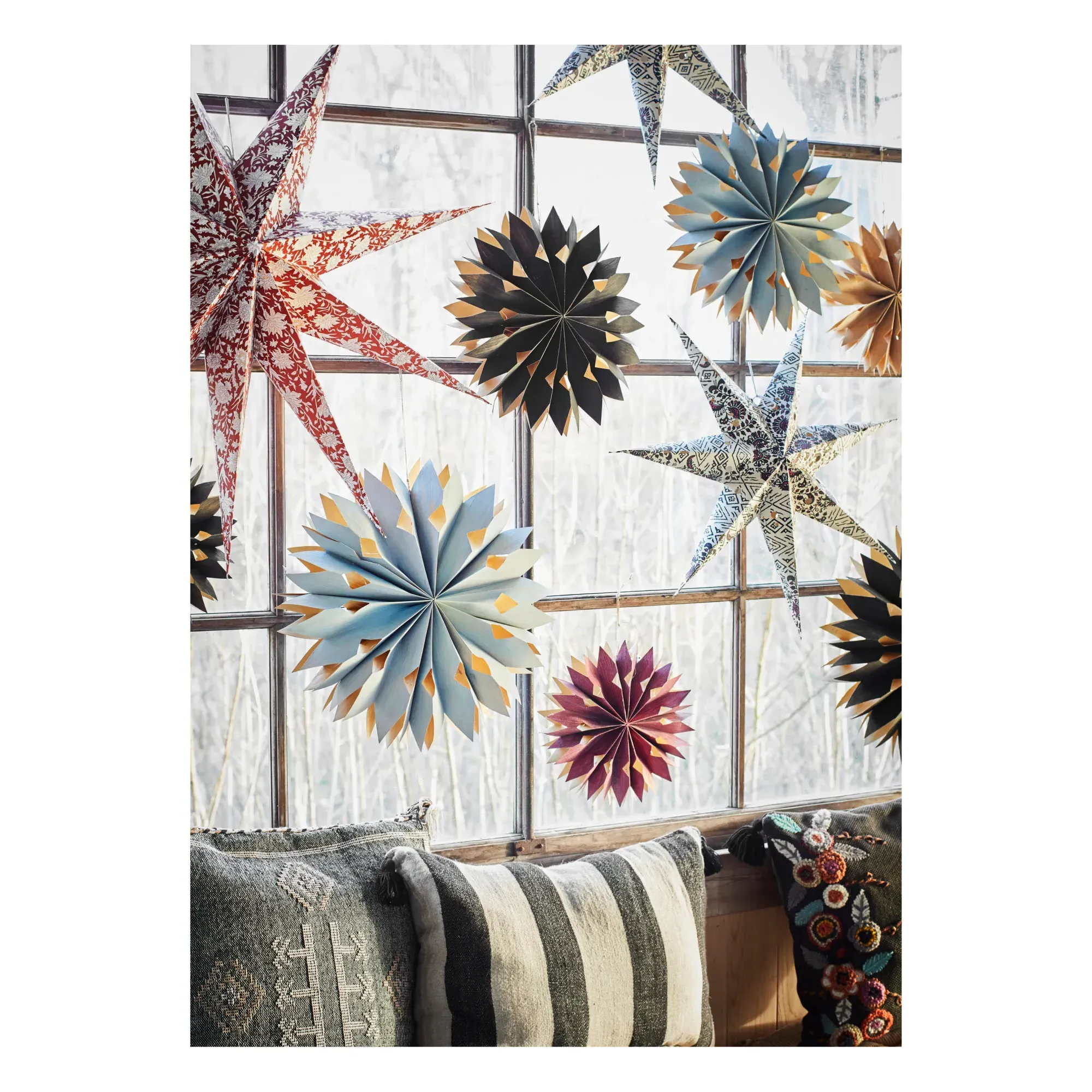 Recycled Paper Star Pendant Light - Grey alternate view