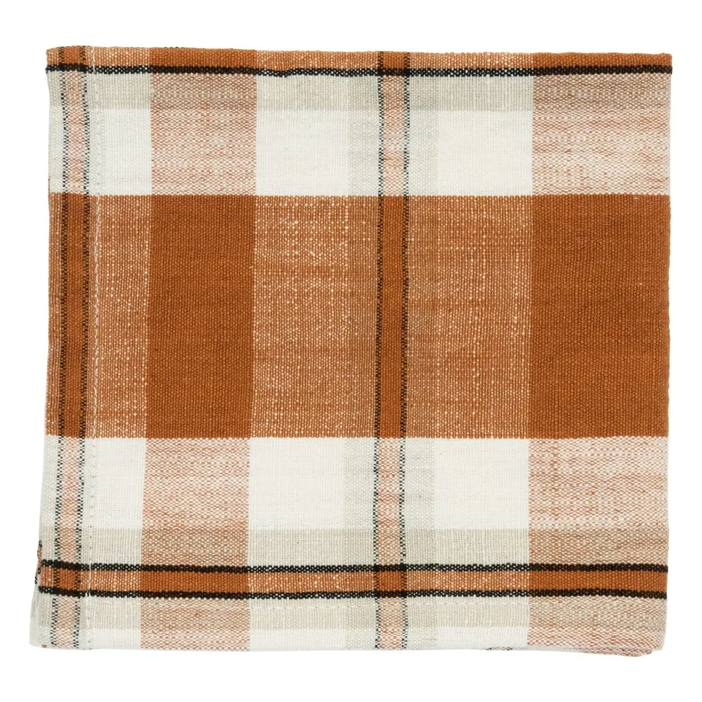 Tartan Cotton Napkins Set of 4 - Pumpkin product